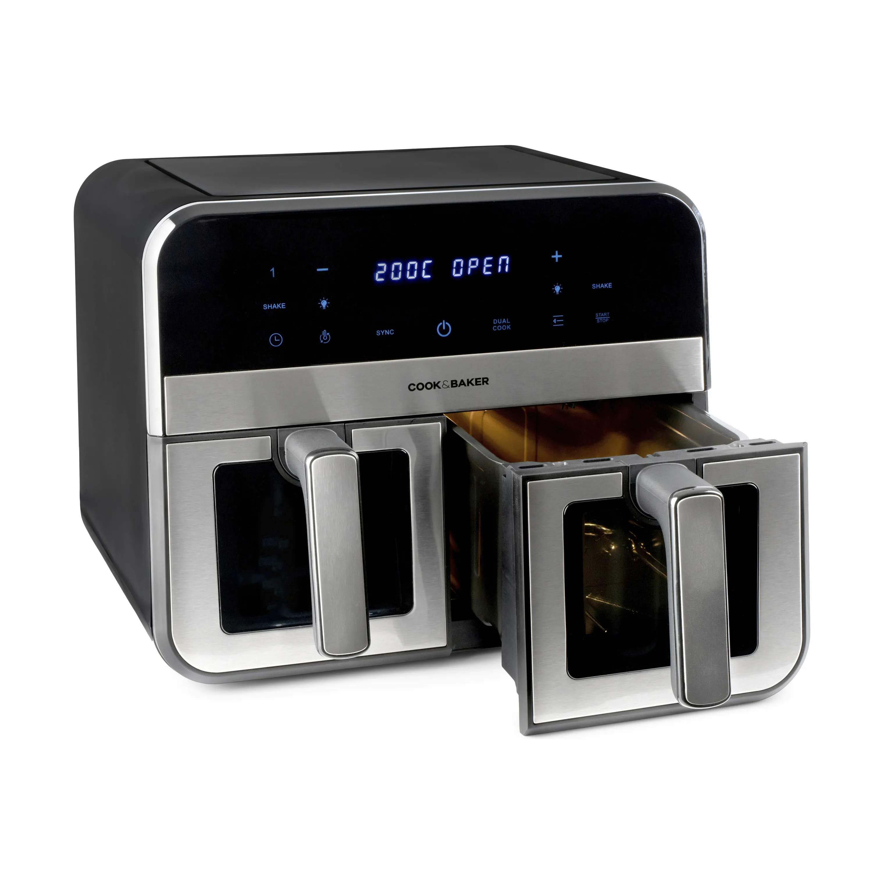 Cook & Baker Airfryers Dobbelt Airfryer i stål, 4