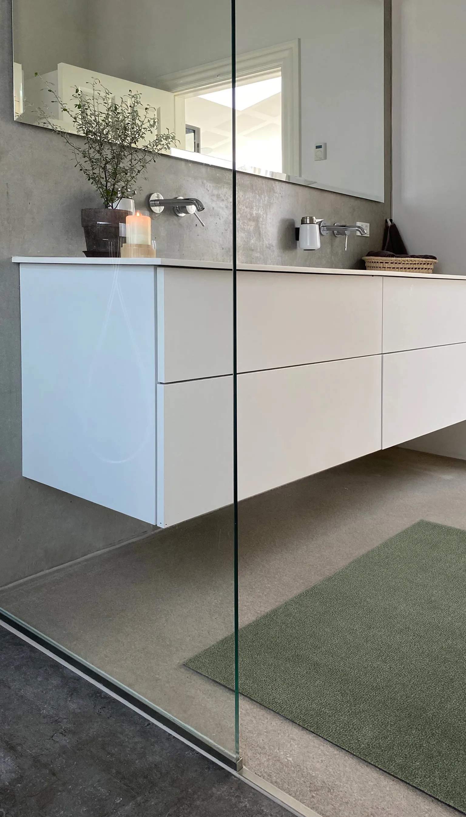 Tica Copenhagen Dørmåtter Uni Color Måtte i støvet grøn, B60 x L90 cm, 5