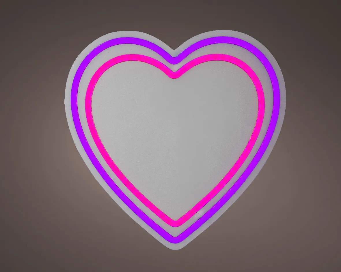 CASA Living LED-lamper LED Neon skilt i Pink/lilla, 32 cm, 2