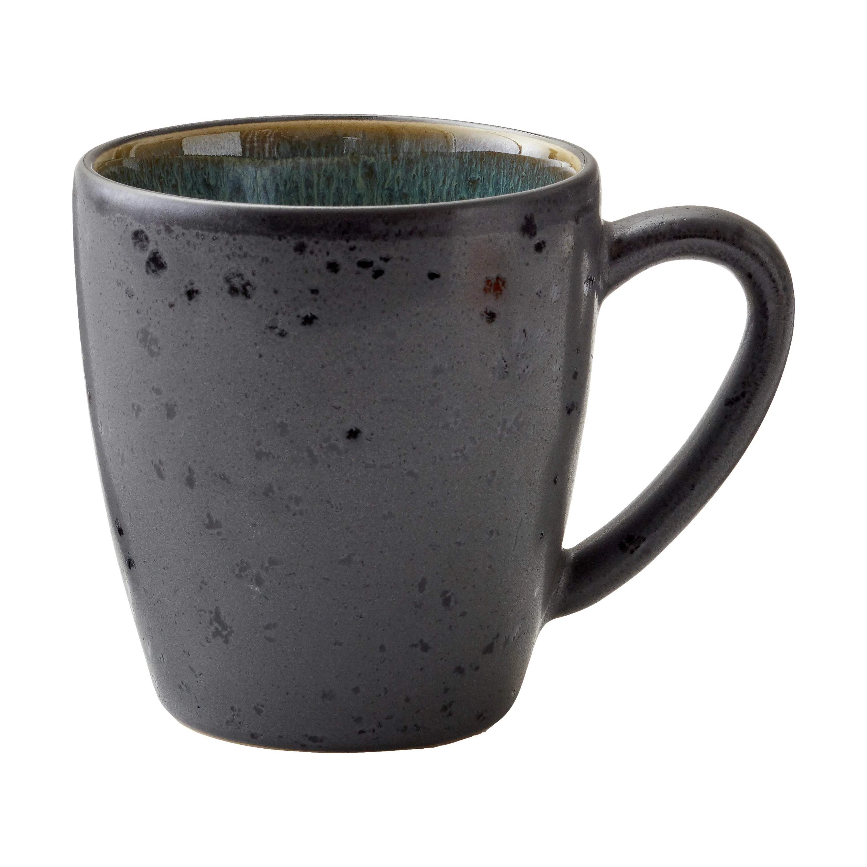 Bitz Krus og kopper med hank Krus i Sort/Grøn, 19 cl, 1