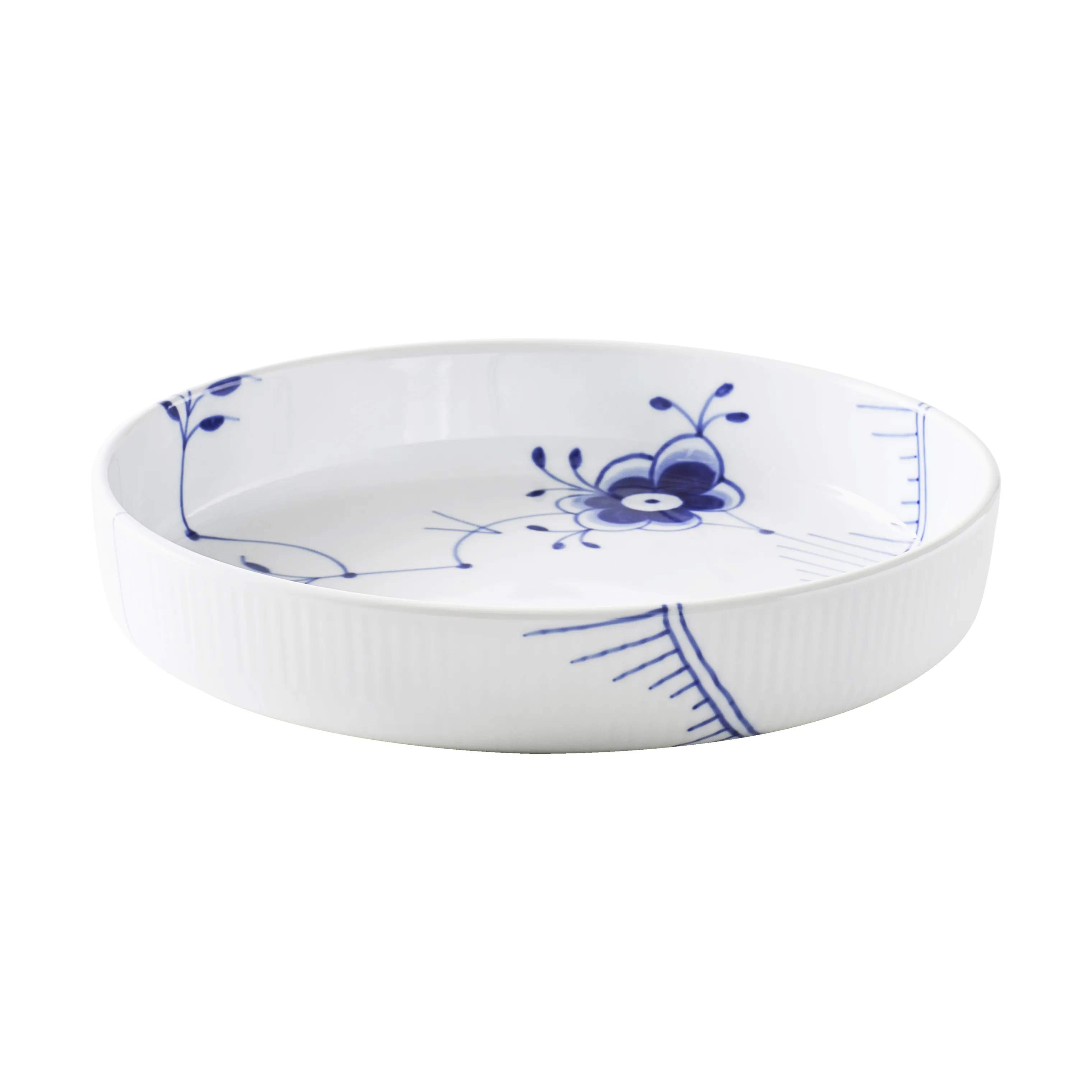 Royal Copenhagen Serveringsfade Blå Mega Riflet Fad i Koboltblå/hvid, 1