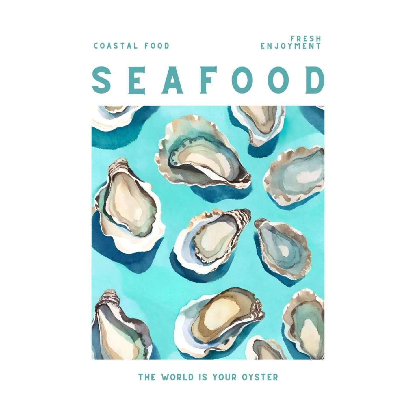 Poster&Frame Plakater Plakat - Seafood i B30 x L40 cm, 1