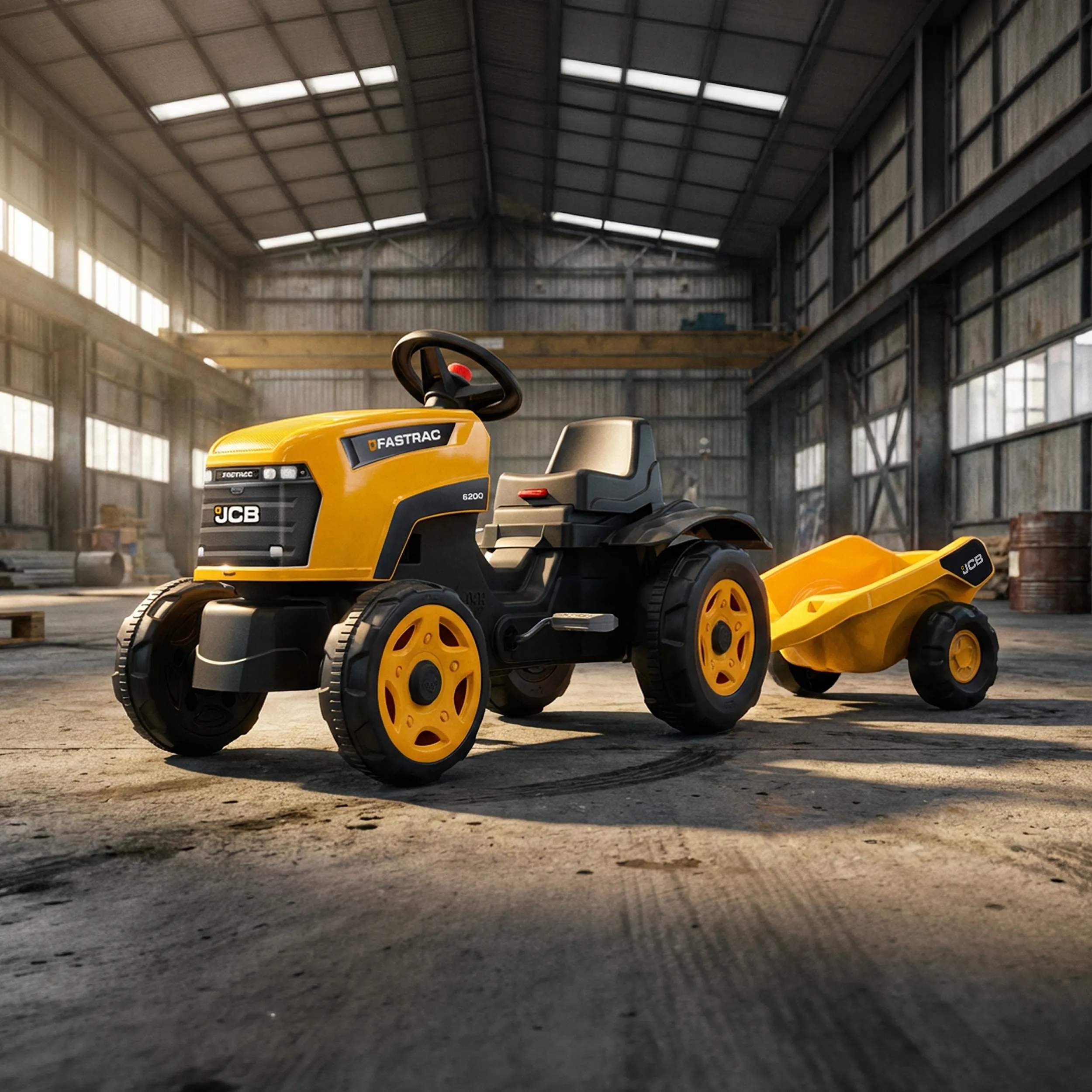 FALK Øvrig udeleg JCB Traktor m. trailer i Gul, 2