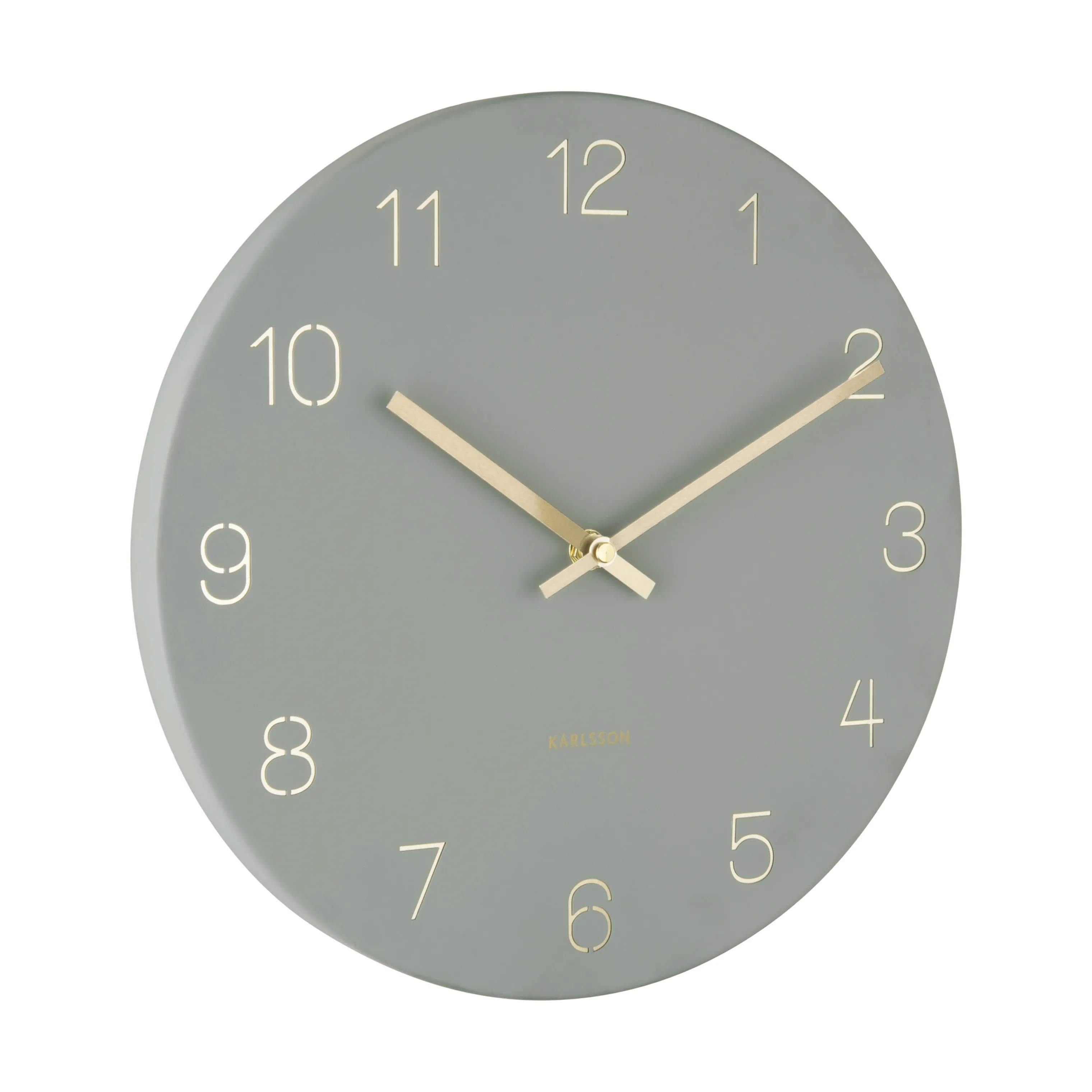Karlsson Vægure Charm Numbers Vægur i Grøn/messing, 30 cm, 3