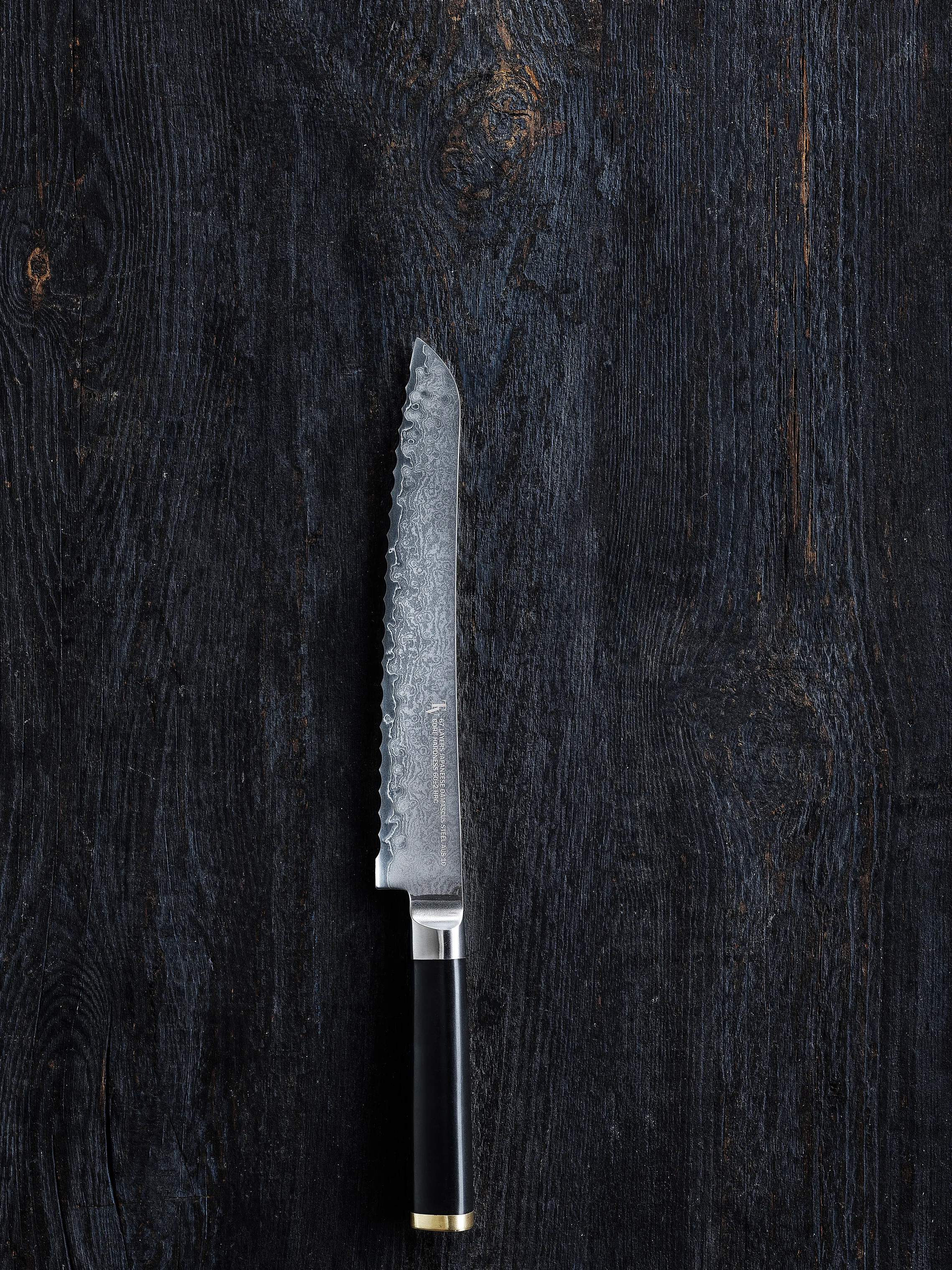 Timm Vladimir Kitchen Brødknive Damaskus Brødkniv i sort/messing, 2