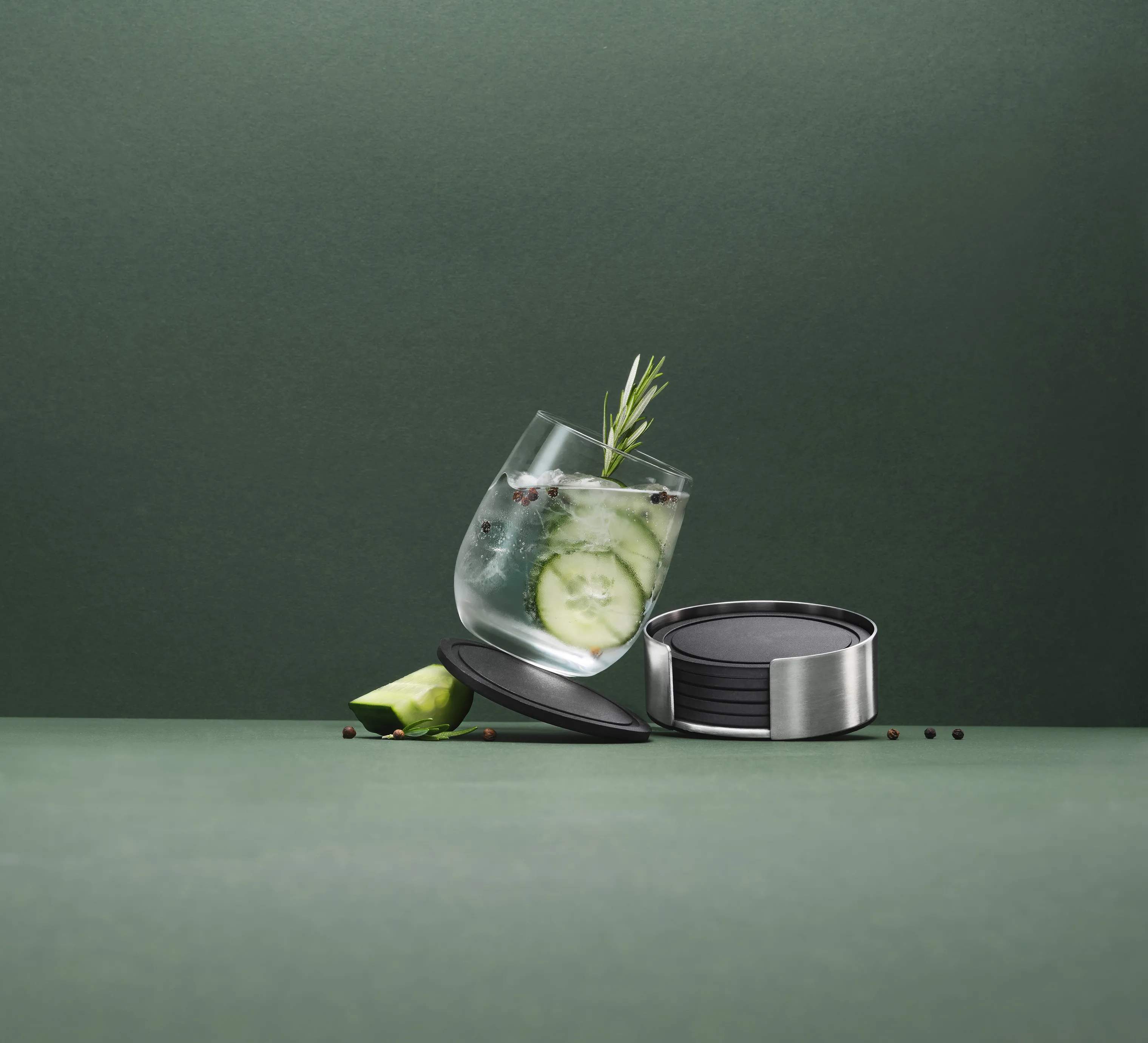 Mixology by CASA Living Glasbrikker og coasters Coaster - 6 stk. i stål, 2
