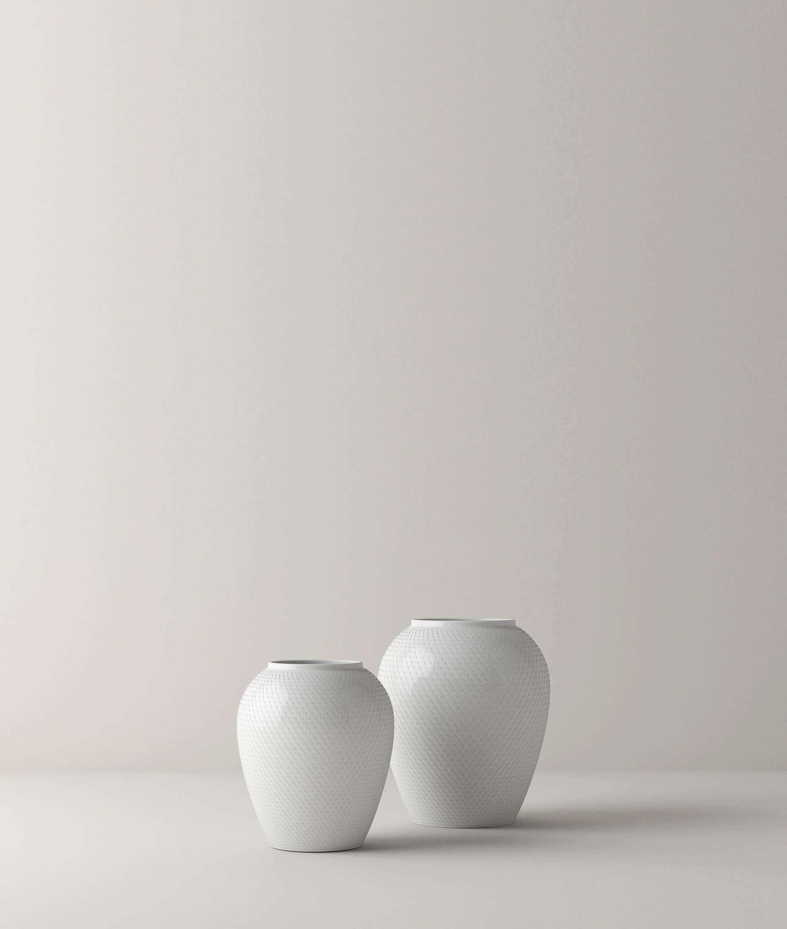 Lyngby Porcelæn Vaser Rhombe Vase i Hvid, 25 cm, 2