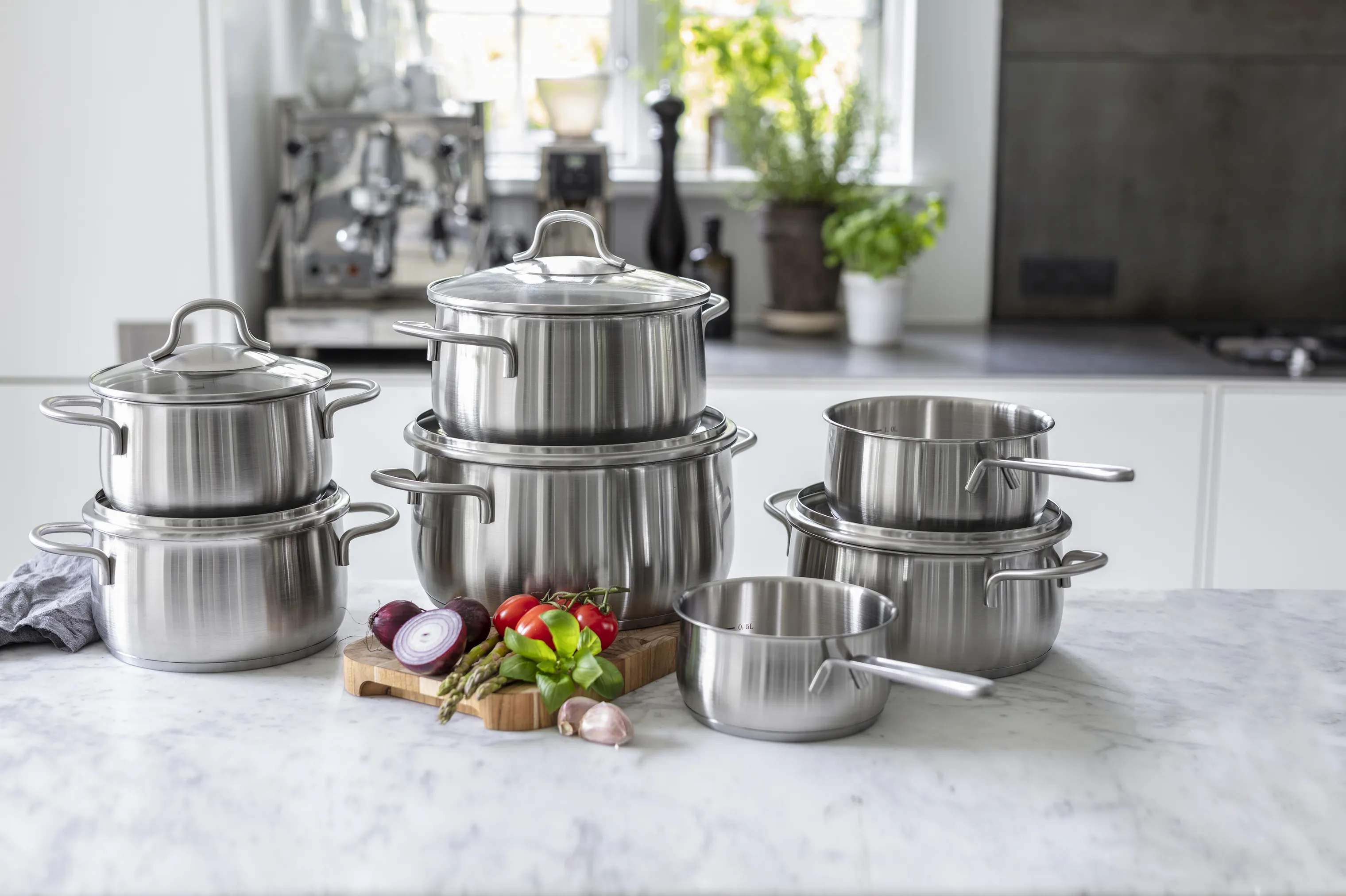 Cook & Baker Grydesæt Pro Grydesæt - 12 dele i Genanvendt stål, 2