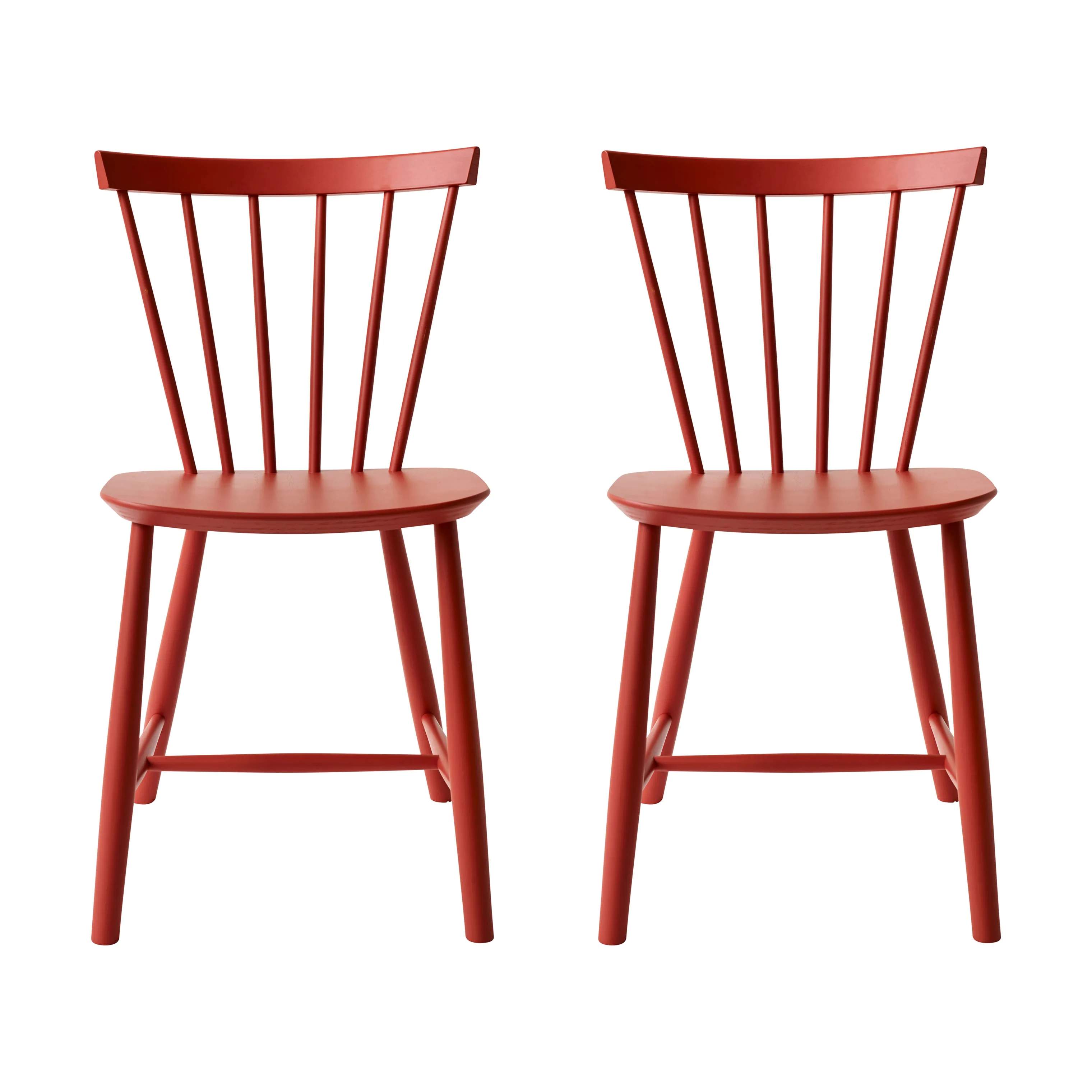 FDB Møbler Spisebordsstole J46 Spisebordsstol - 2 stk. i Coral Red (RAL 3016), 1
