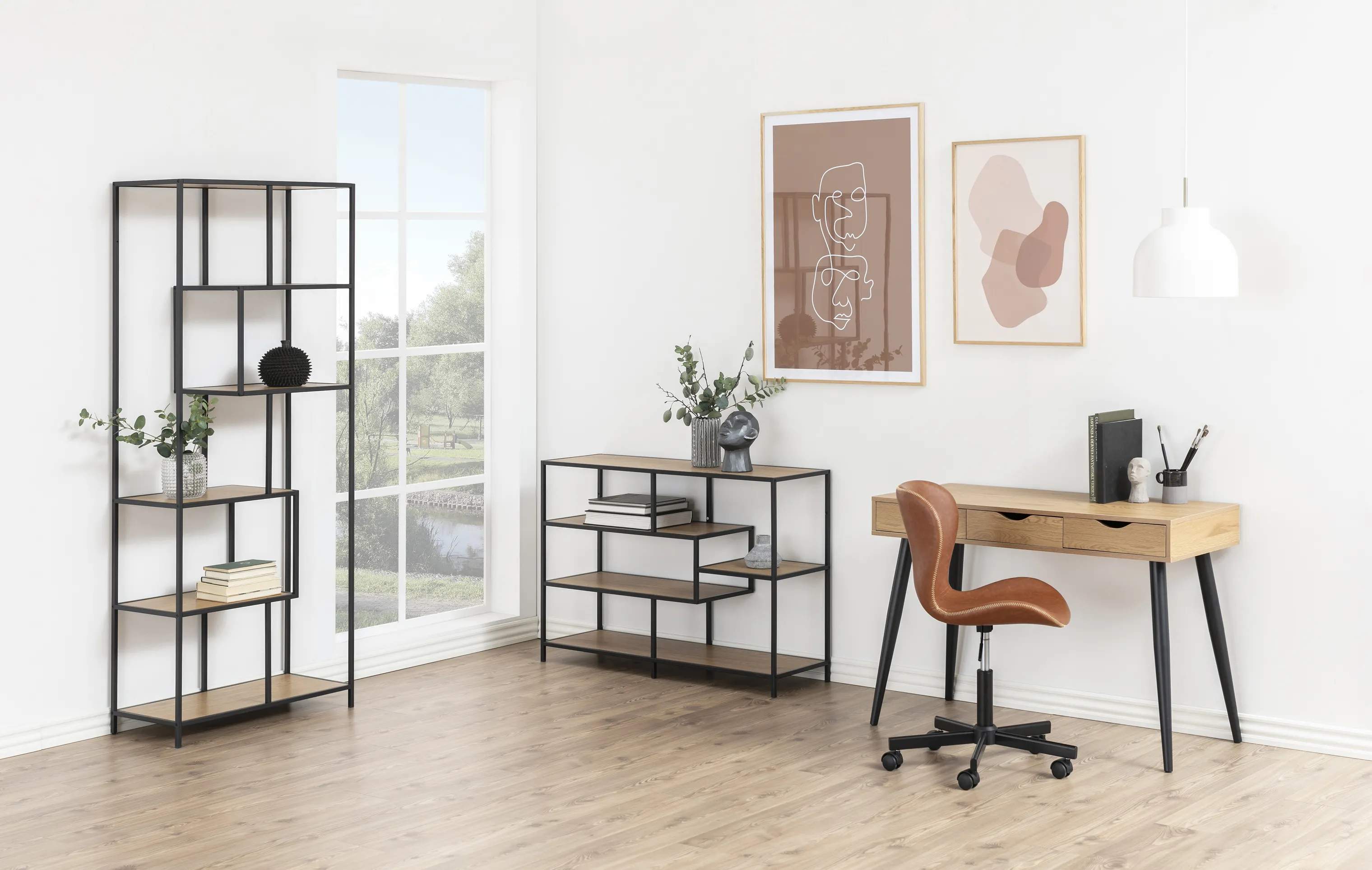CASA Living Reoler og tilbehør Seaford Reol i Natur/sort, 2
