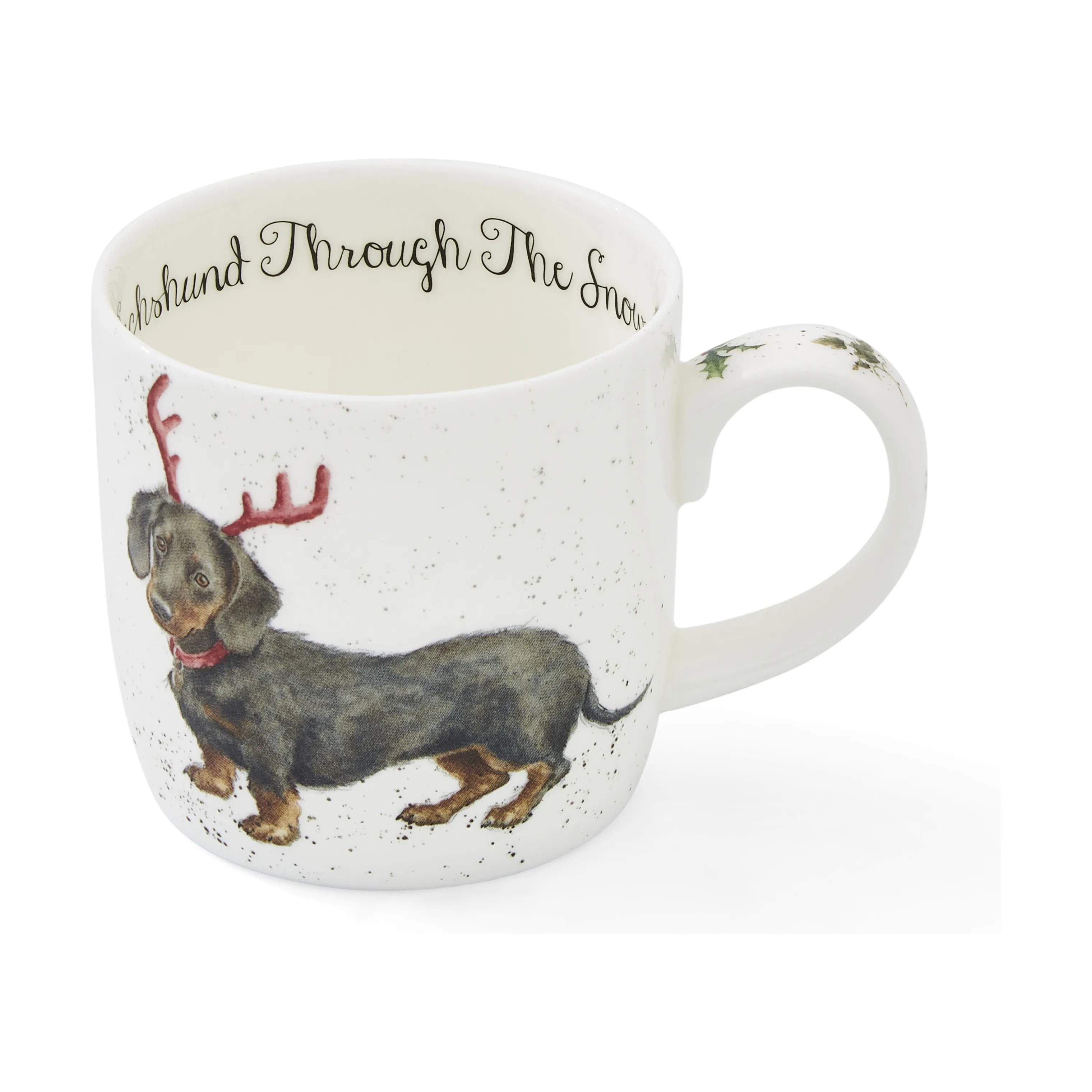 Royal Worcester Krus og kopper med hank Wrendale Krus - Gravhund i Gravhund i sne, 1