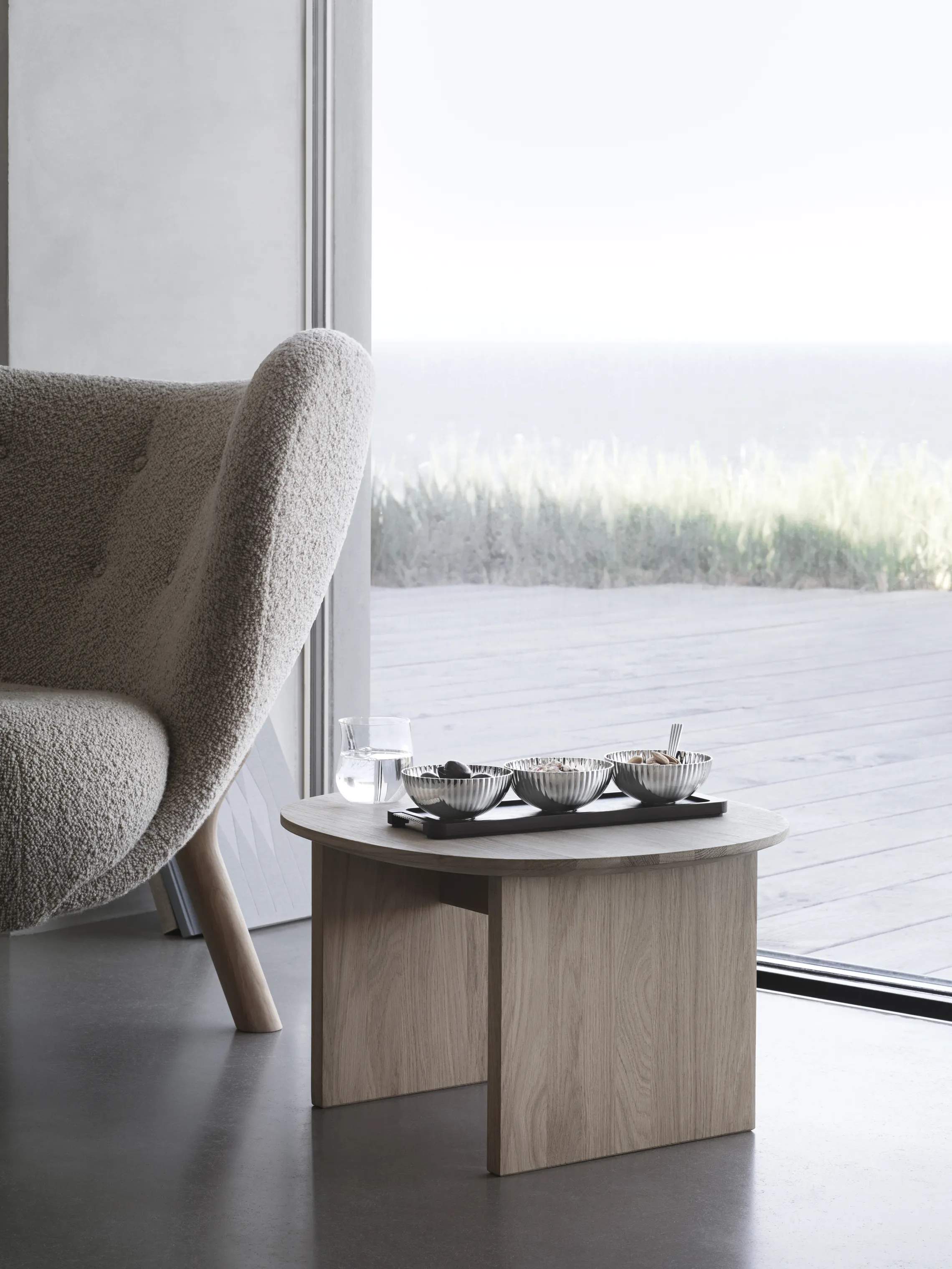 Georg Jensen Skåle Bernadotte Skålsæt - 3 stk. i Træ/Stål, 32 cm, 3