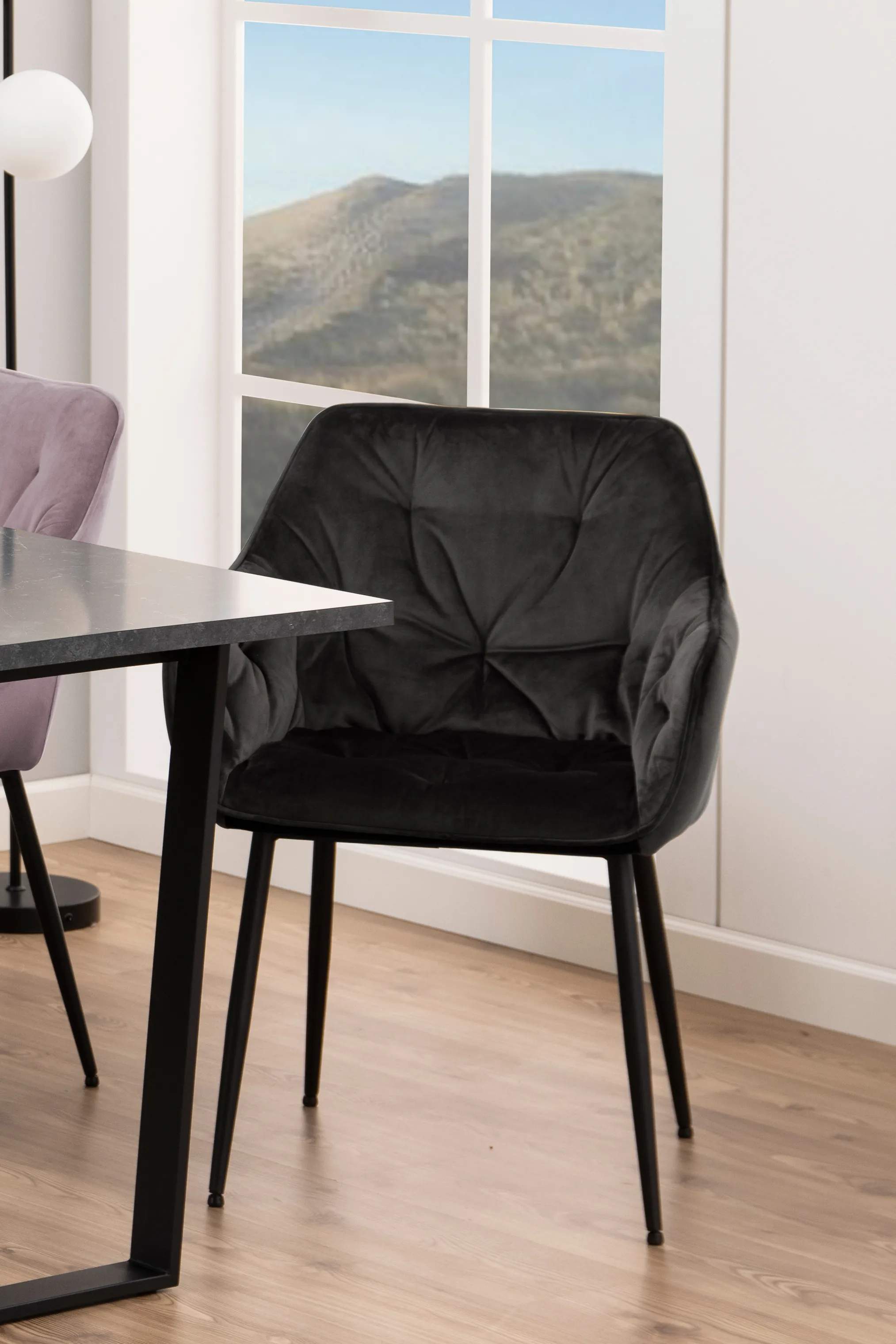 CASA Living Spisebordsstole Brooke Spisebordsstol - 2 stk. i gråbrun/sort, 2