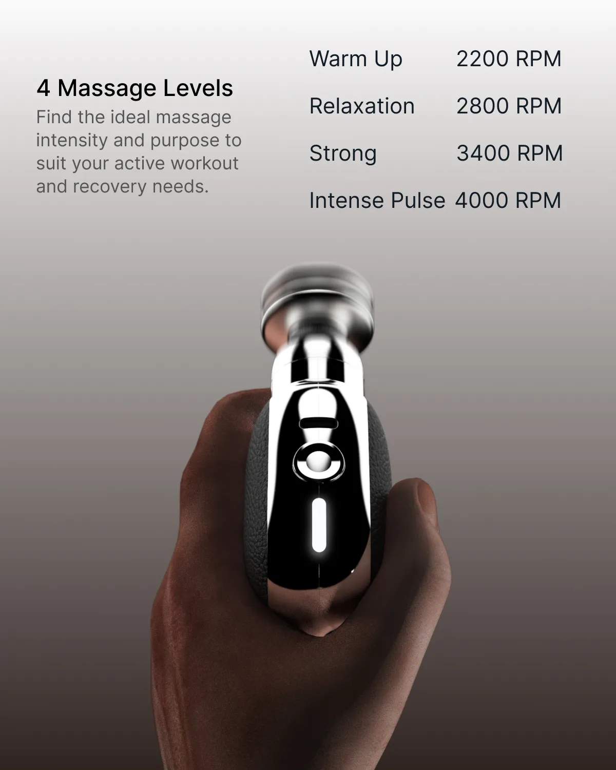 Renpho Massageapparater Massagepistol - Micro WMG16 i Sort/stål, 3