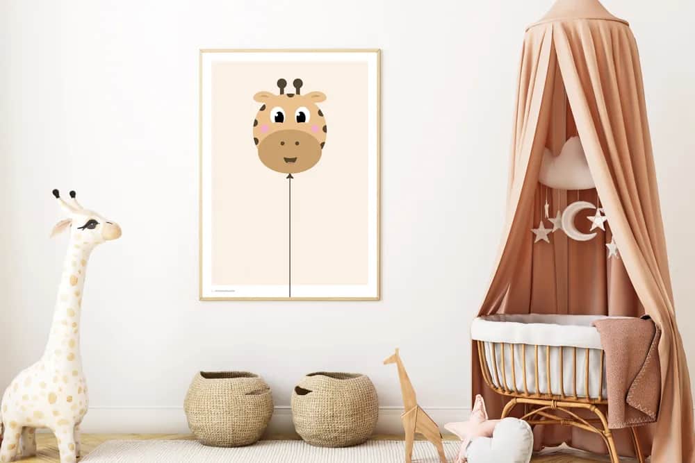 Poster&Frame Plakater Plakat - Balloon Giraf i B50 x L70 cm, 2