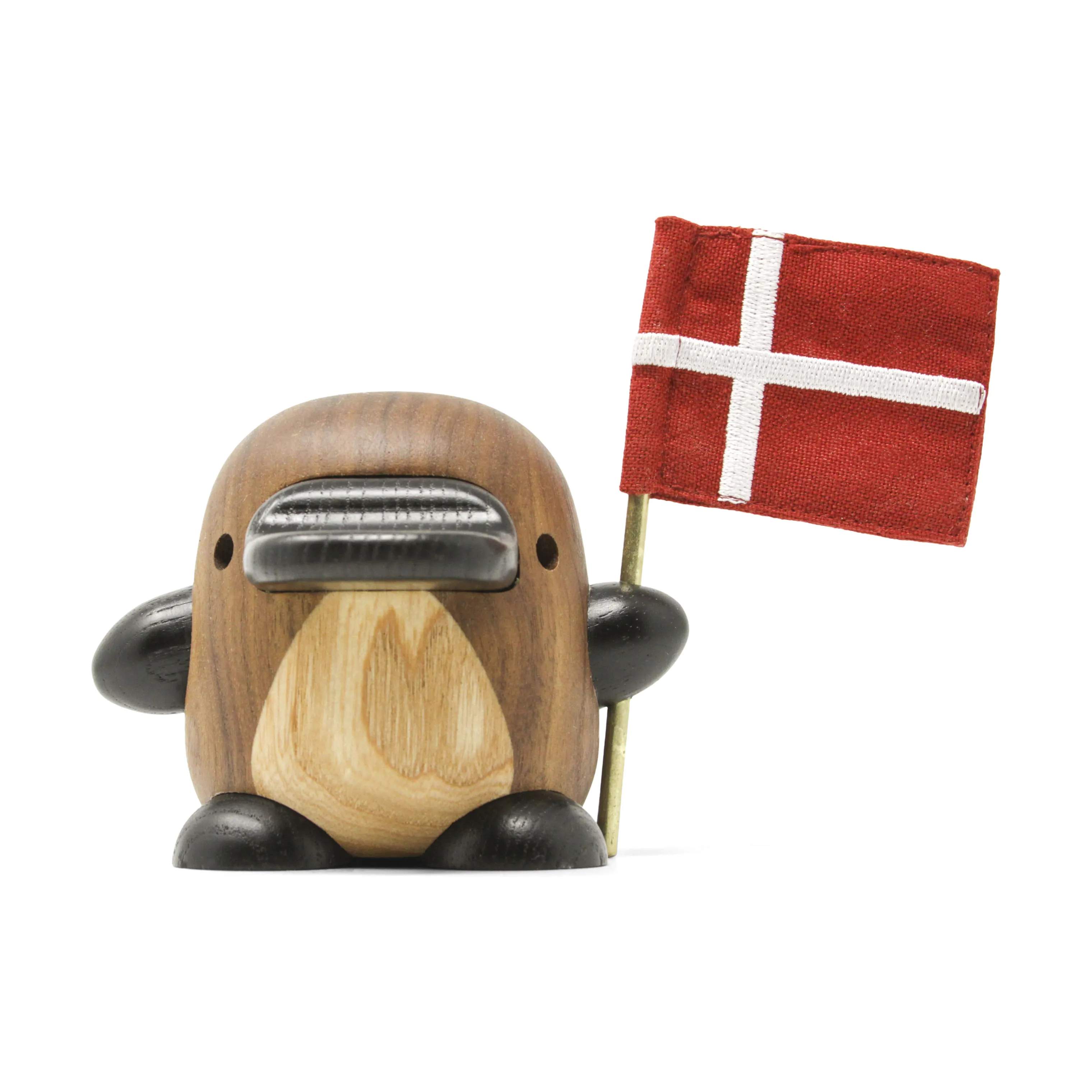 FableWood Dyrefigurer Næbdyr m. flag - Perry i Valnød/Ask, 1