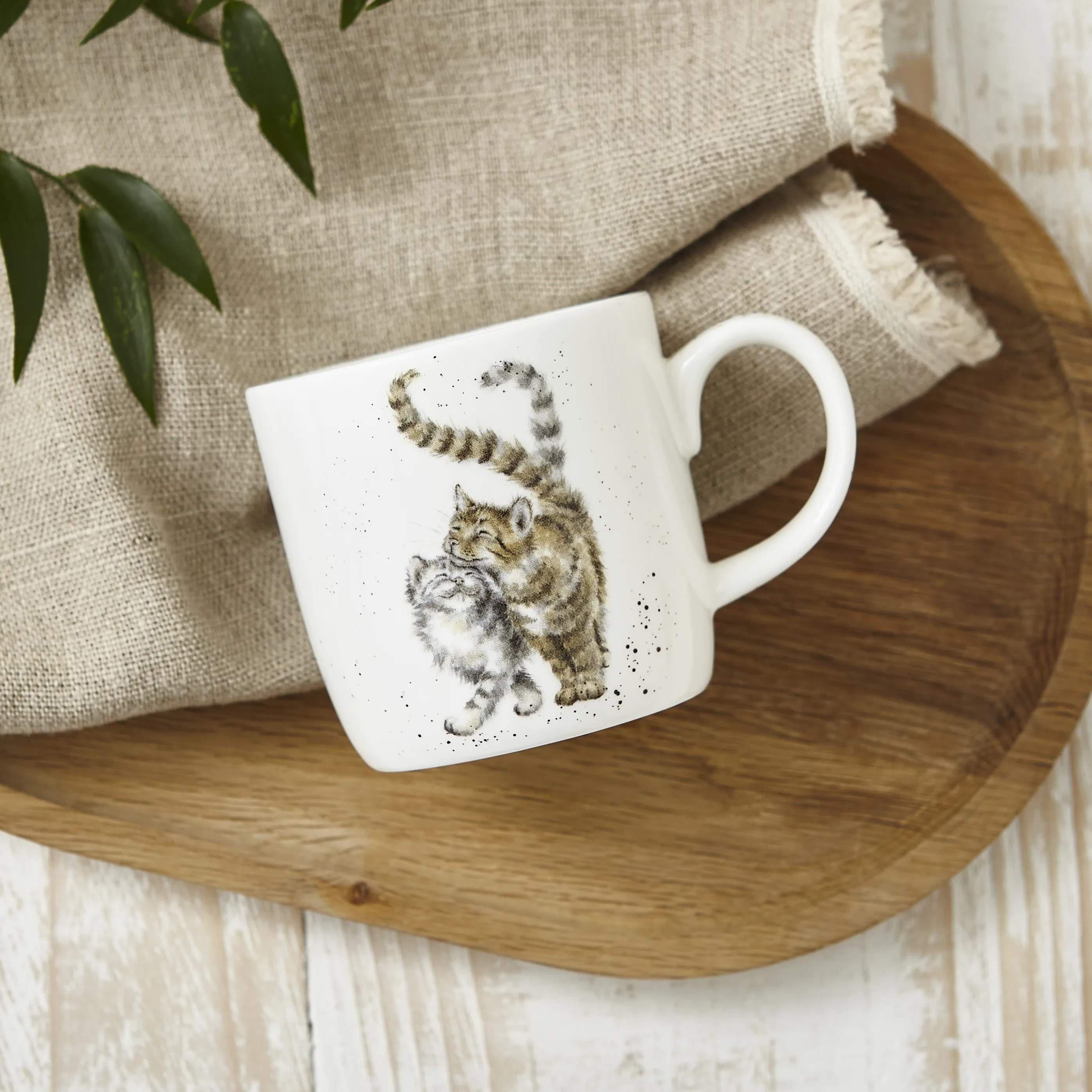 Royal Worcester Krus og kopper med hank Wrendale Krus - Feline good i To katte, 2