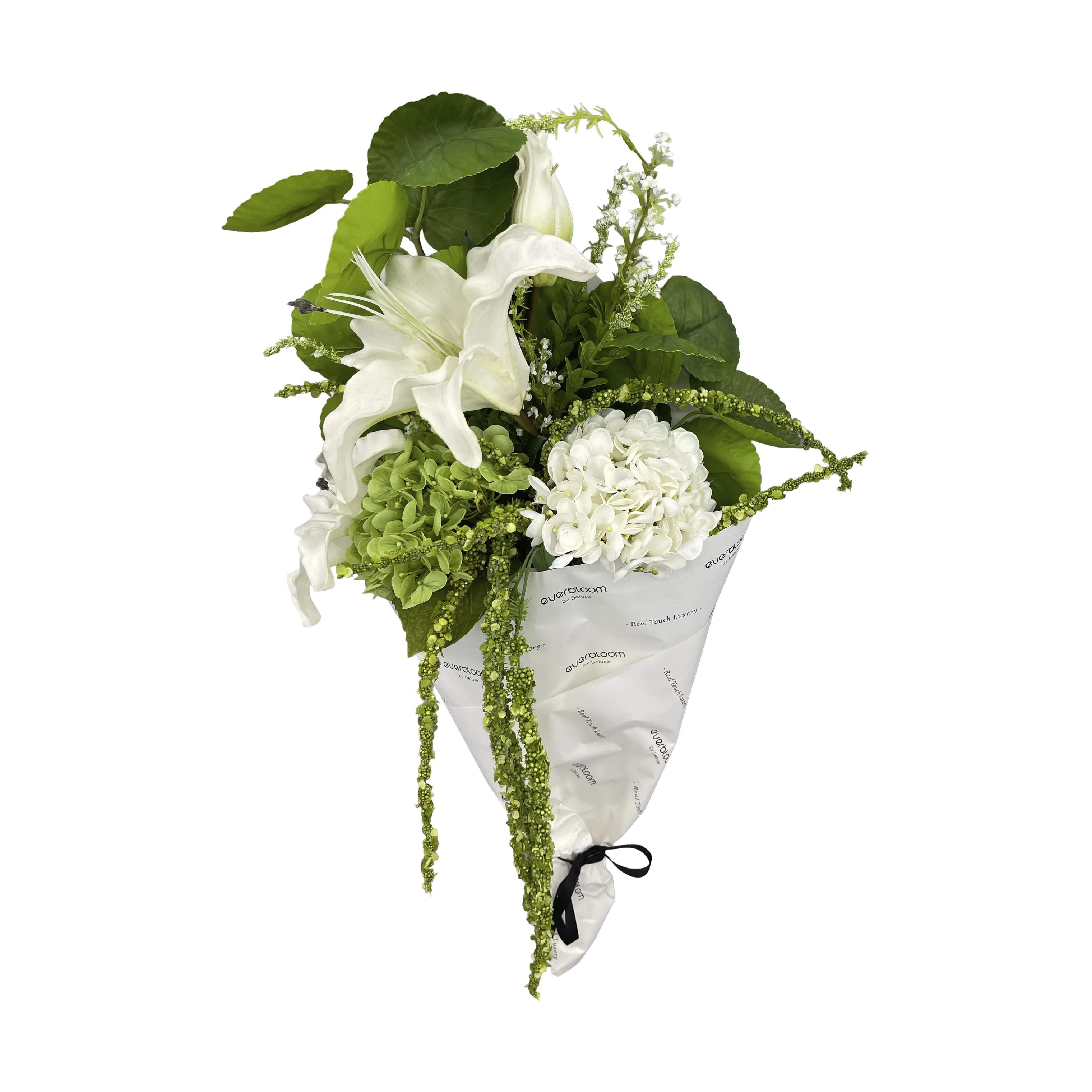 everbloom Kunstige blomster Kunstig Real Touch Blomsterbuket i Hvid/grøn, 4