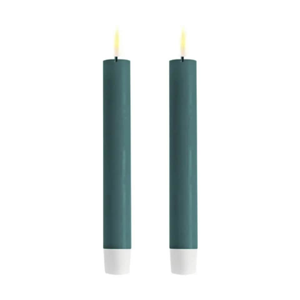 Real Flame LED Kronelys - 2 stk., jade green, large