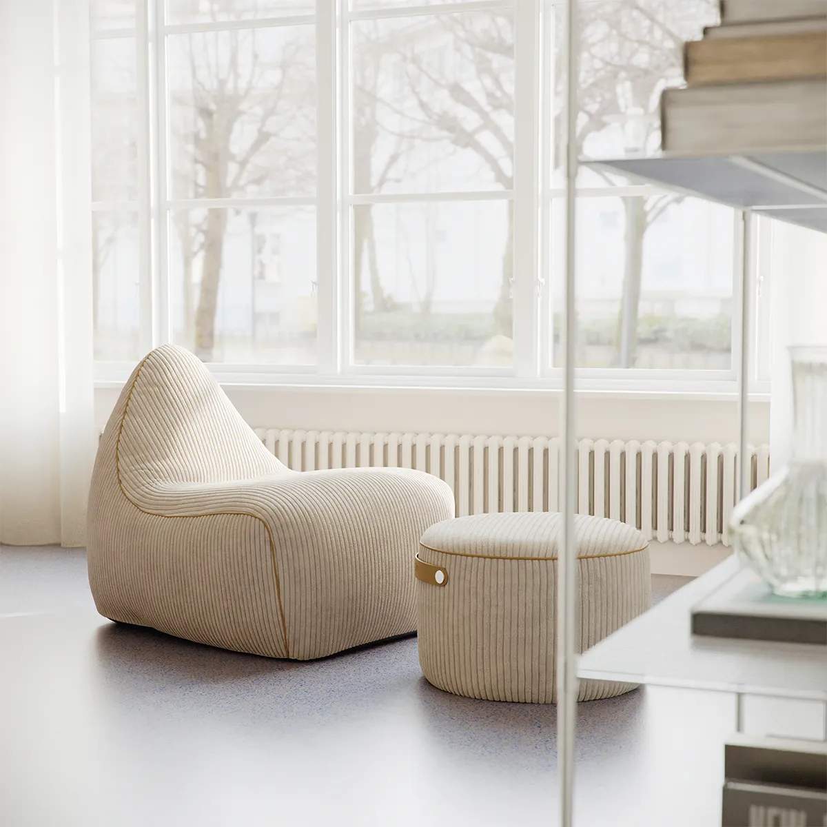 SACKit Lænestole Sækkestol i Corduroy Beige, 2