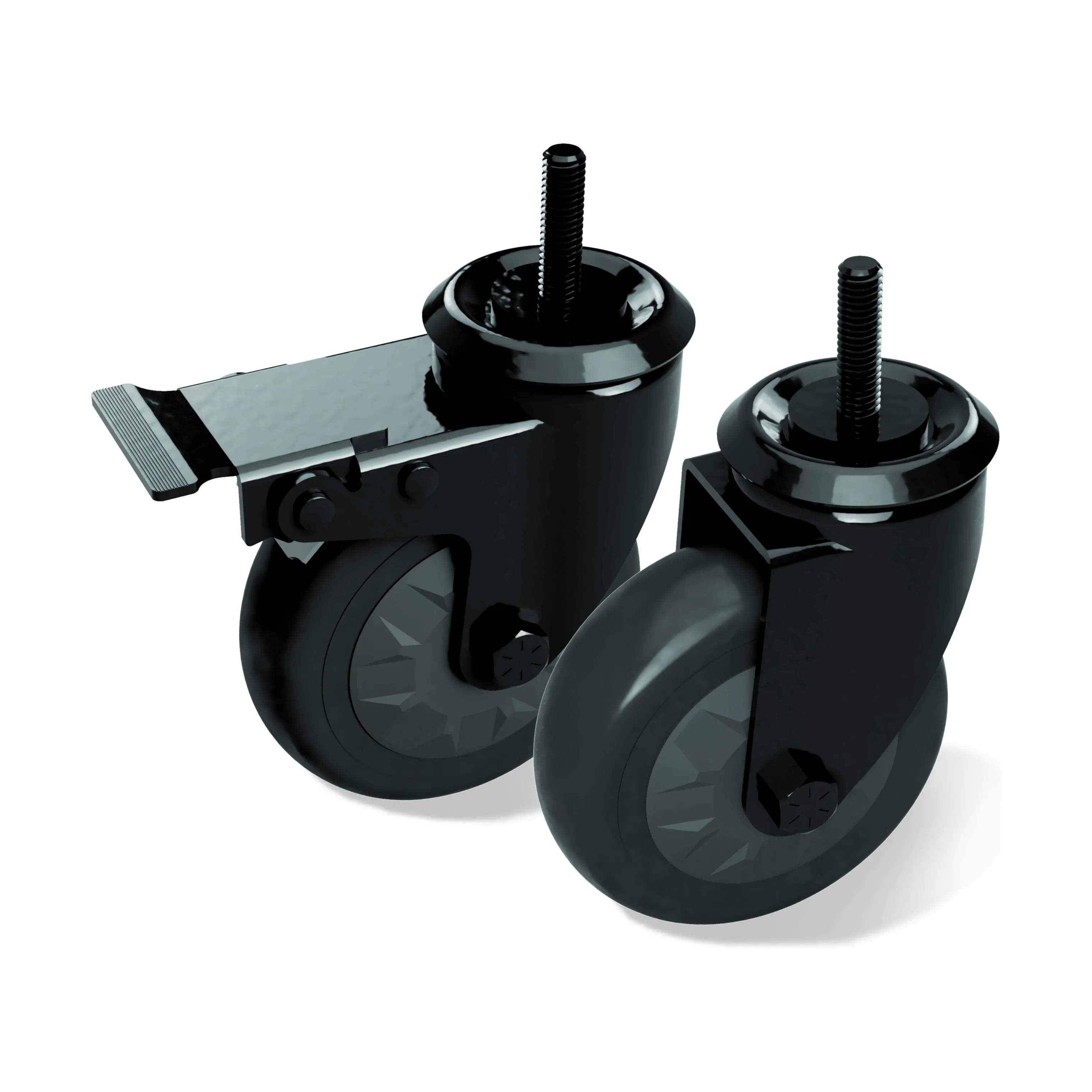 Big Green Egg Øvrigt grilltilbehør Nests, Tables & Carriers Hjulsæt - 2 dele i Sort, 1