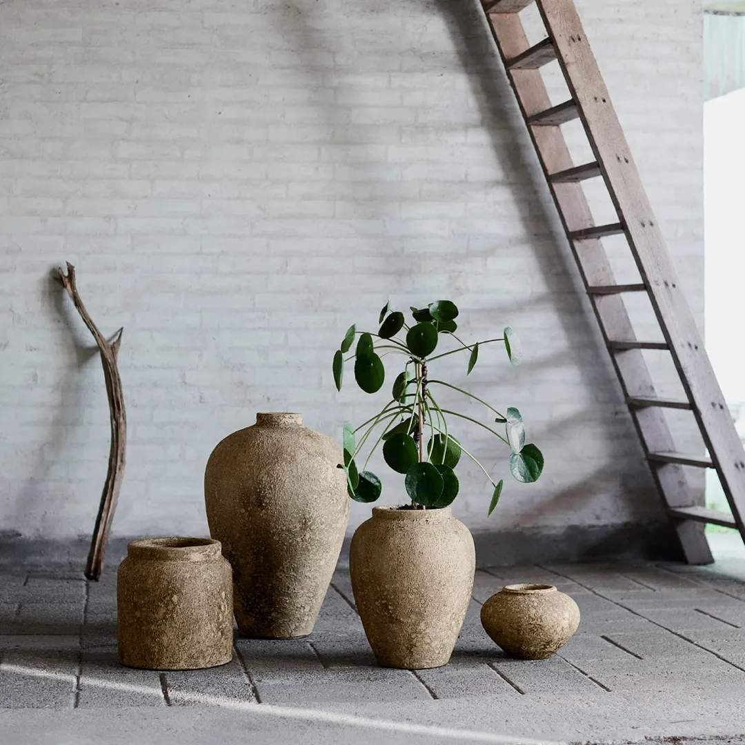 Muubs Plantekrukker Luna Krukke i Beige, H60 x Ø35 cm, 3