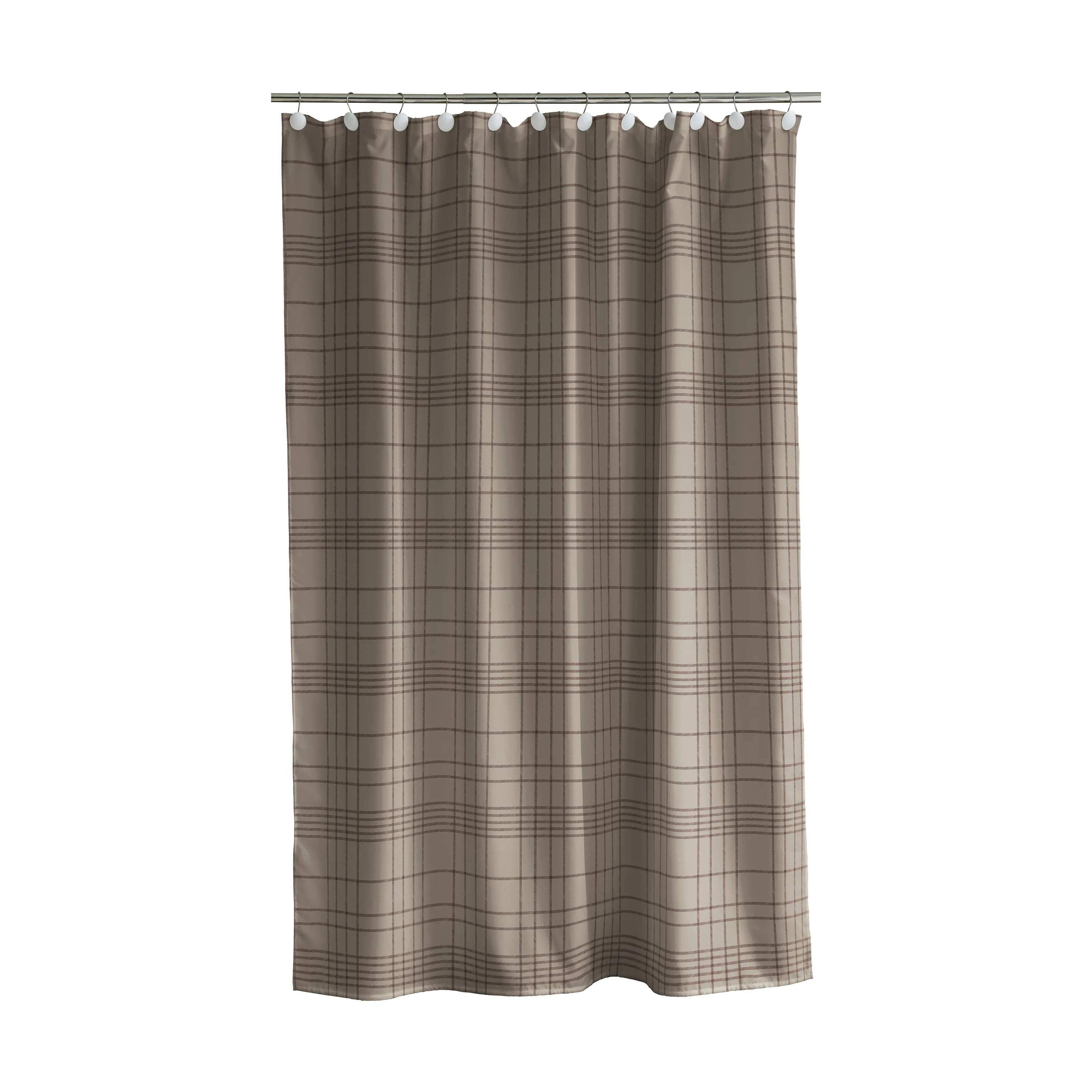 Tartan Badeforhæng, taupe, large