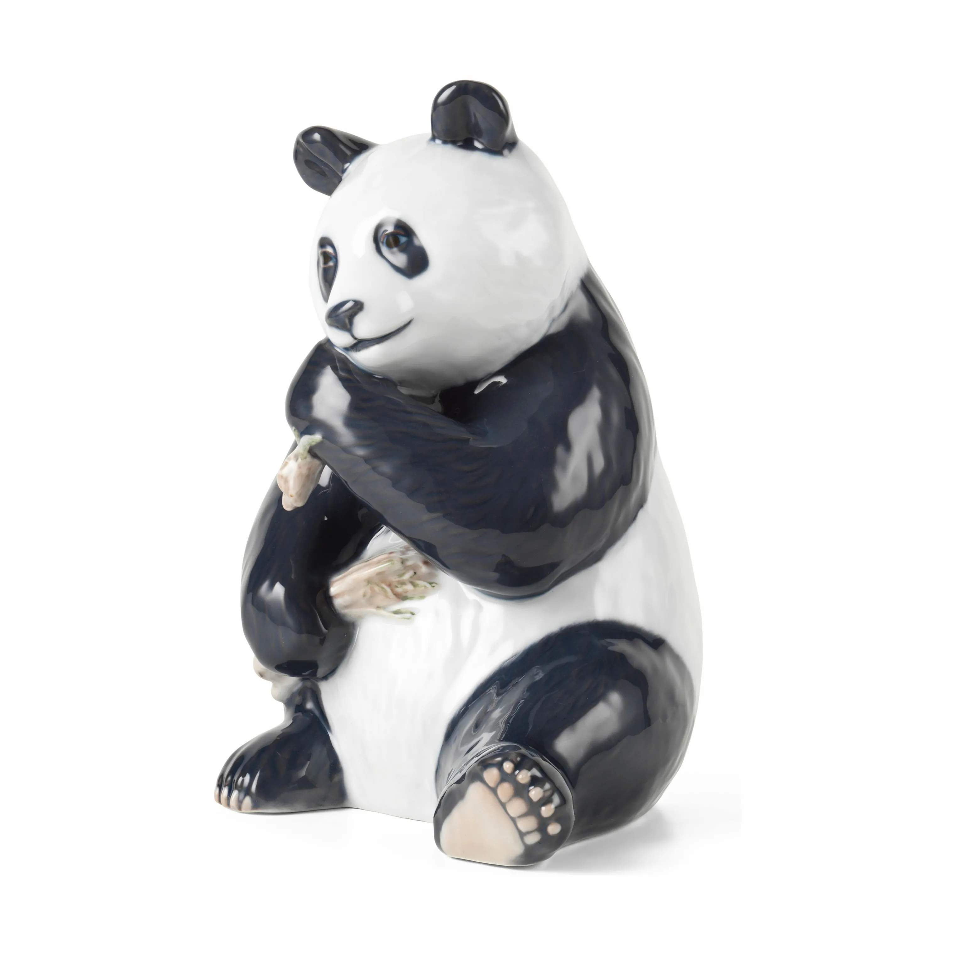 Royal Copenhagen Dyrefigurer Figurine Figur - Spisende Panda i Hvid/Sort, 4