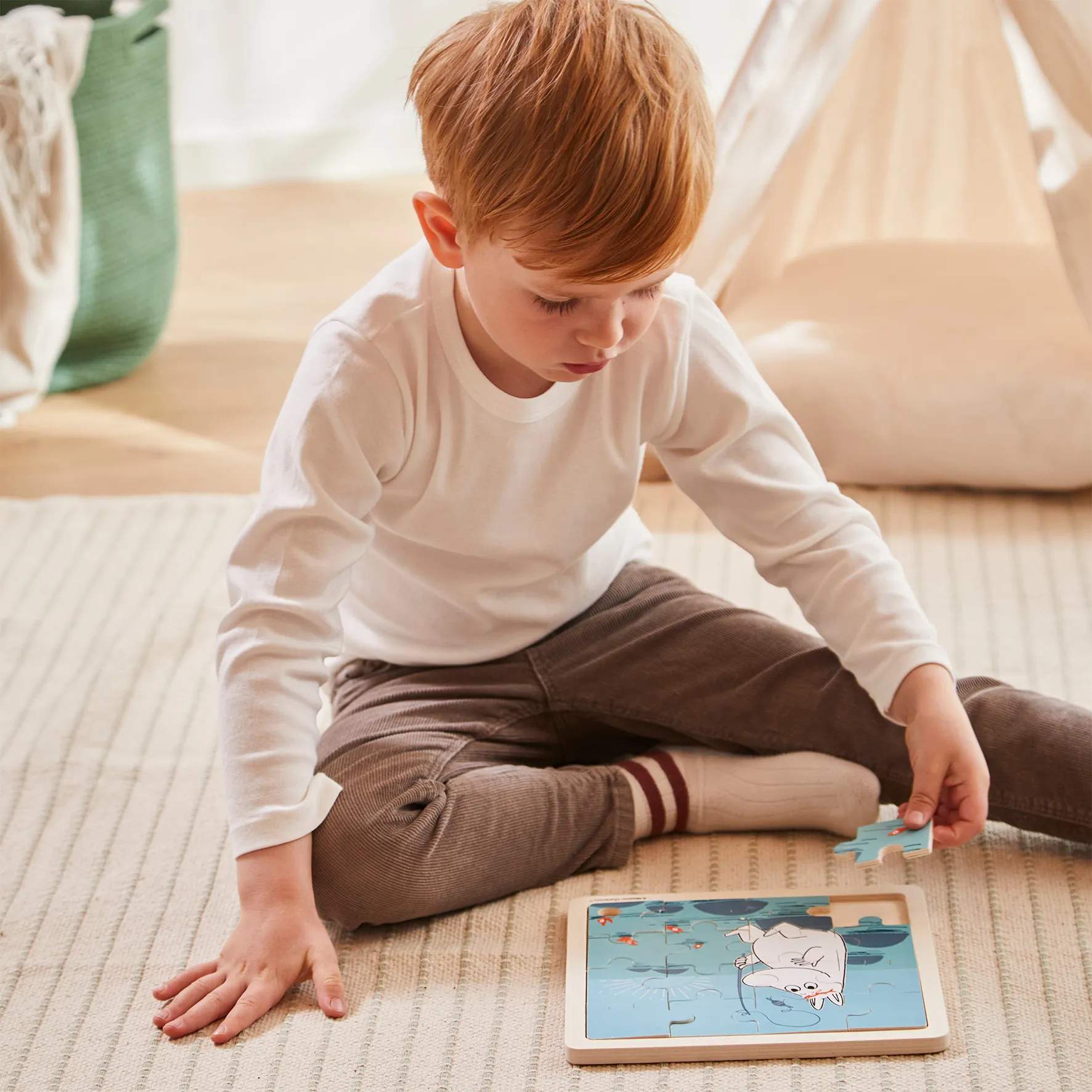 Barbo Toys Spil Mumi Puslespil - Fisker i Blå, 3