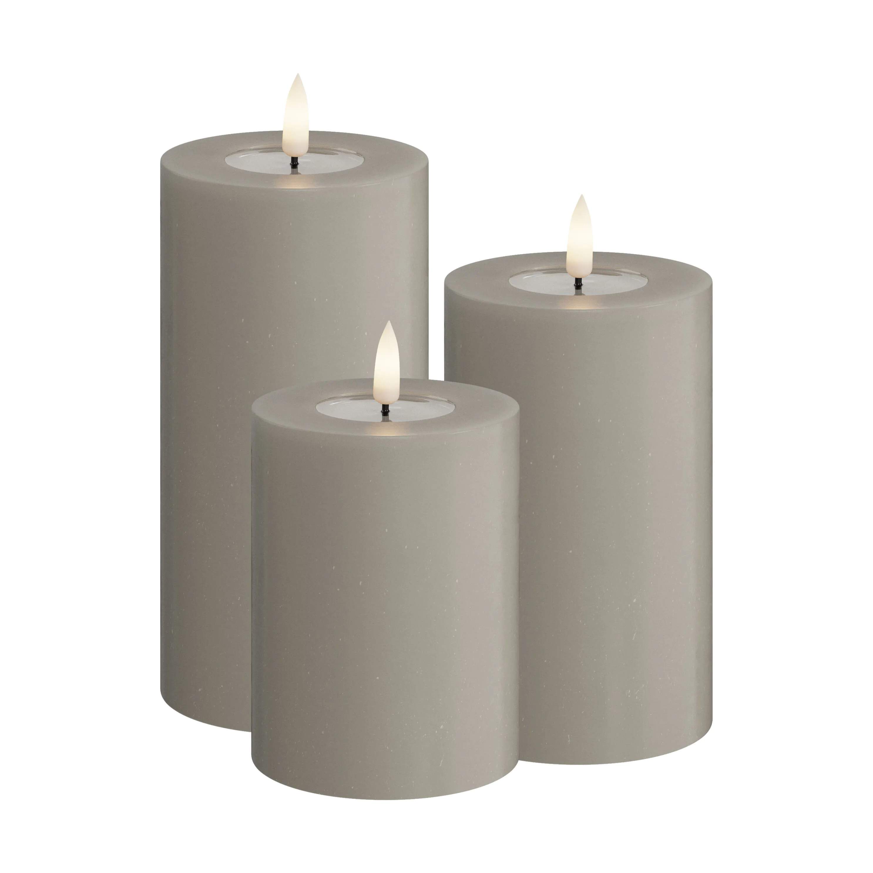 Deluxe Homeart LED-lys LED Bloklys - 3 stk. i Beige, 1