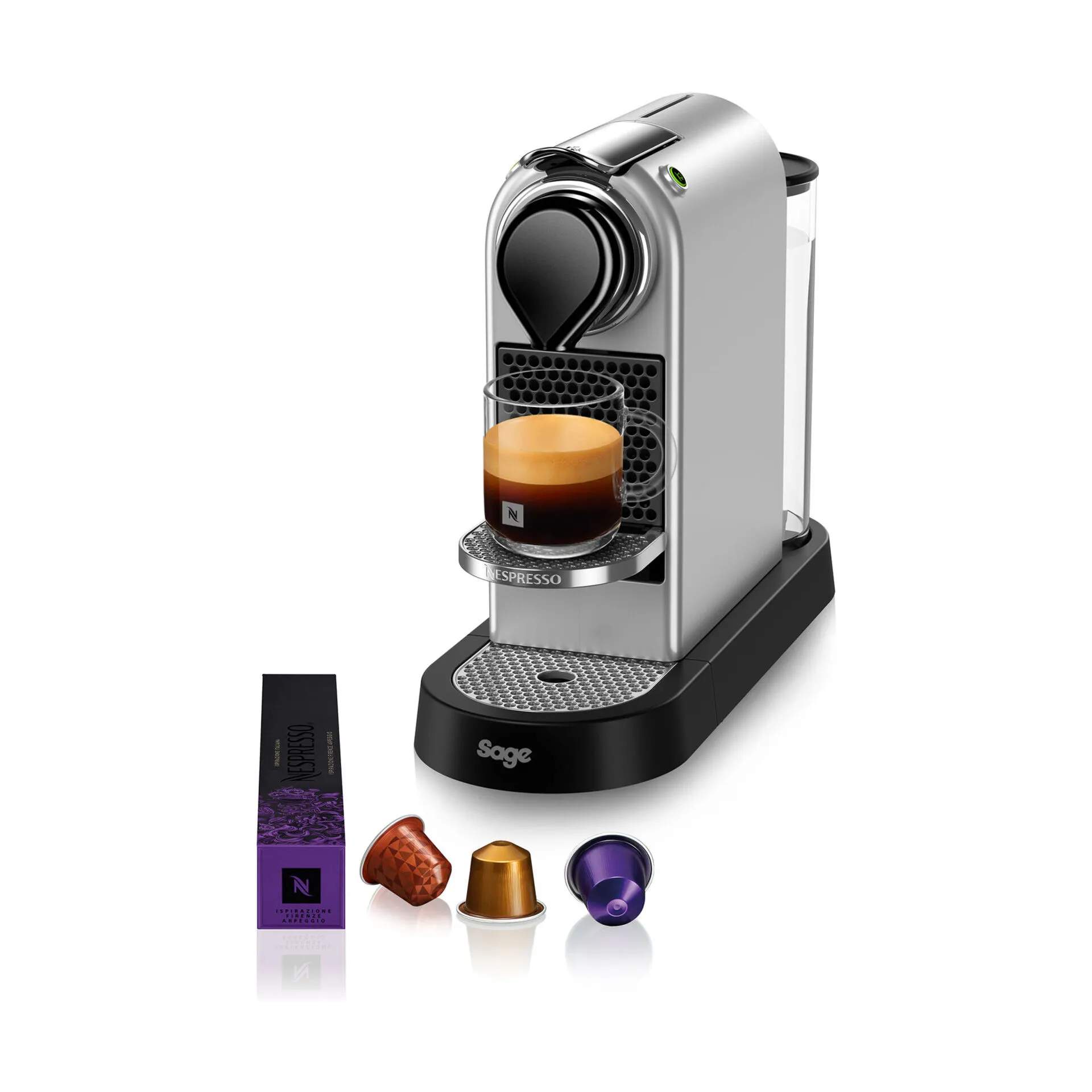Sage Nespresso kapselmaskiner CitiZ 630 Kapsel Kaffemaskine i Silver, 1