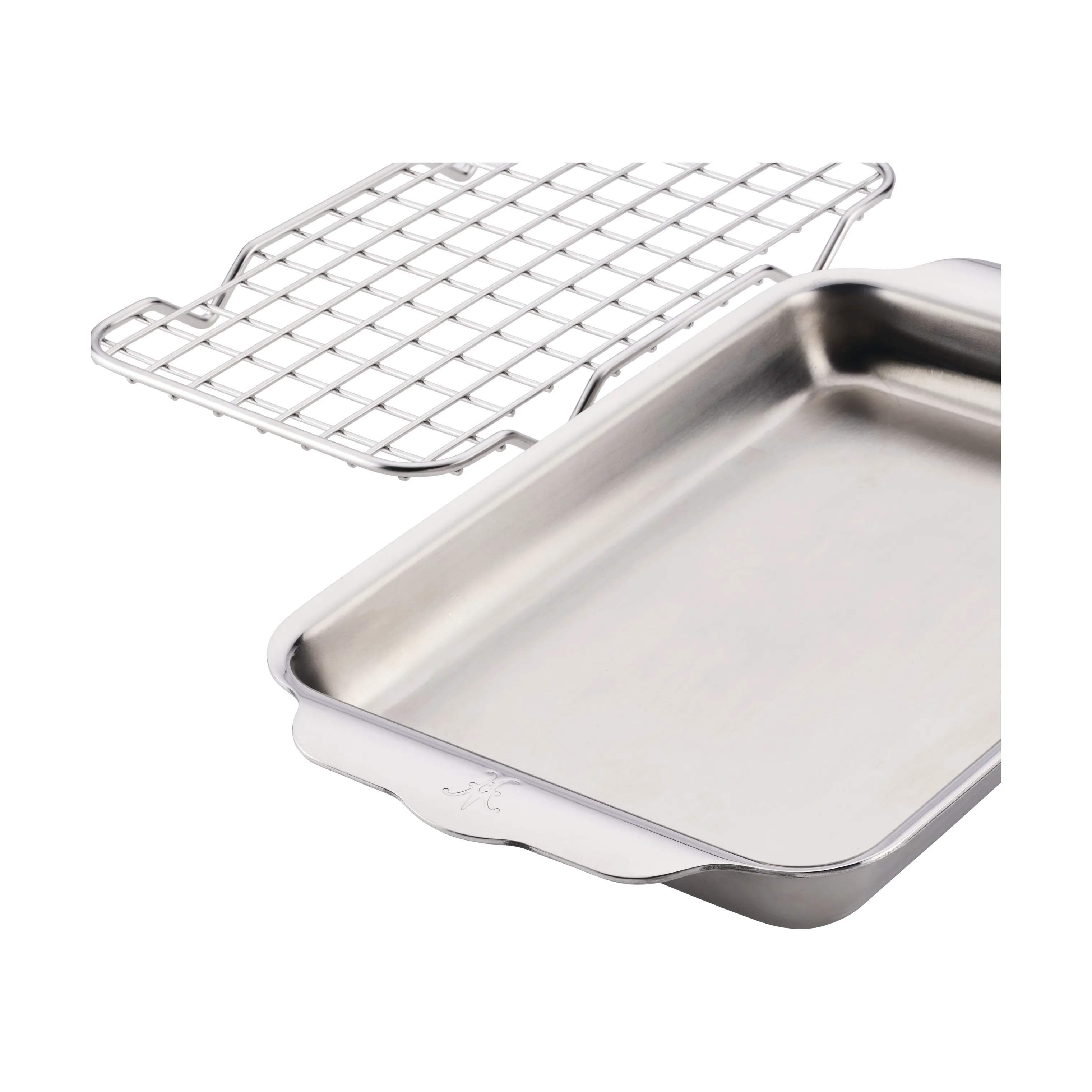 Hestan Bradepander OvenBond Bageplade m. rist i Rustfrit stål, B16,8 x L28,8 cm, 3