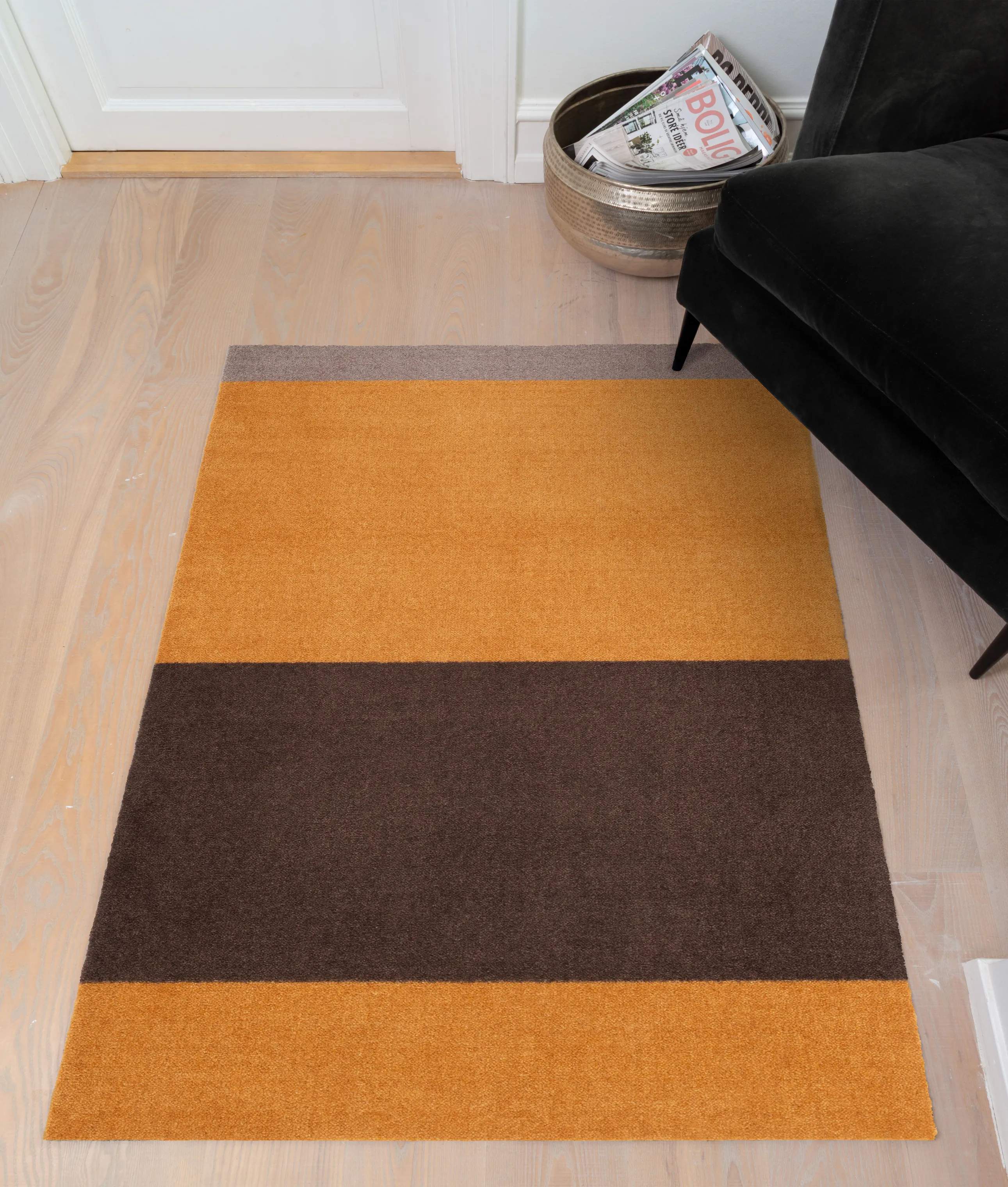 Tica Copenhagen Gulvtæpper Stripes Horisontal Gulvtæppe i Dijon/brun/sand, B90 x L130 cm, 3