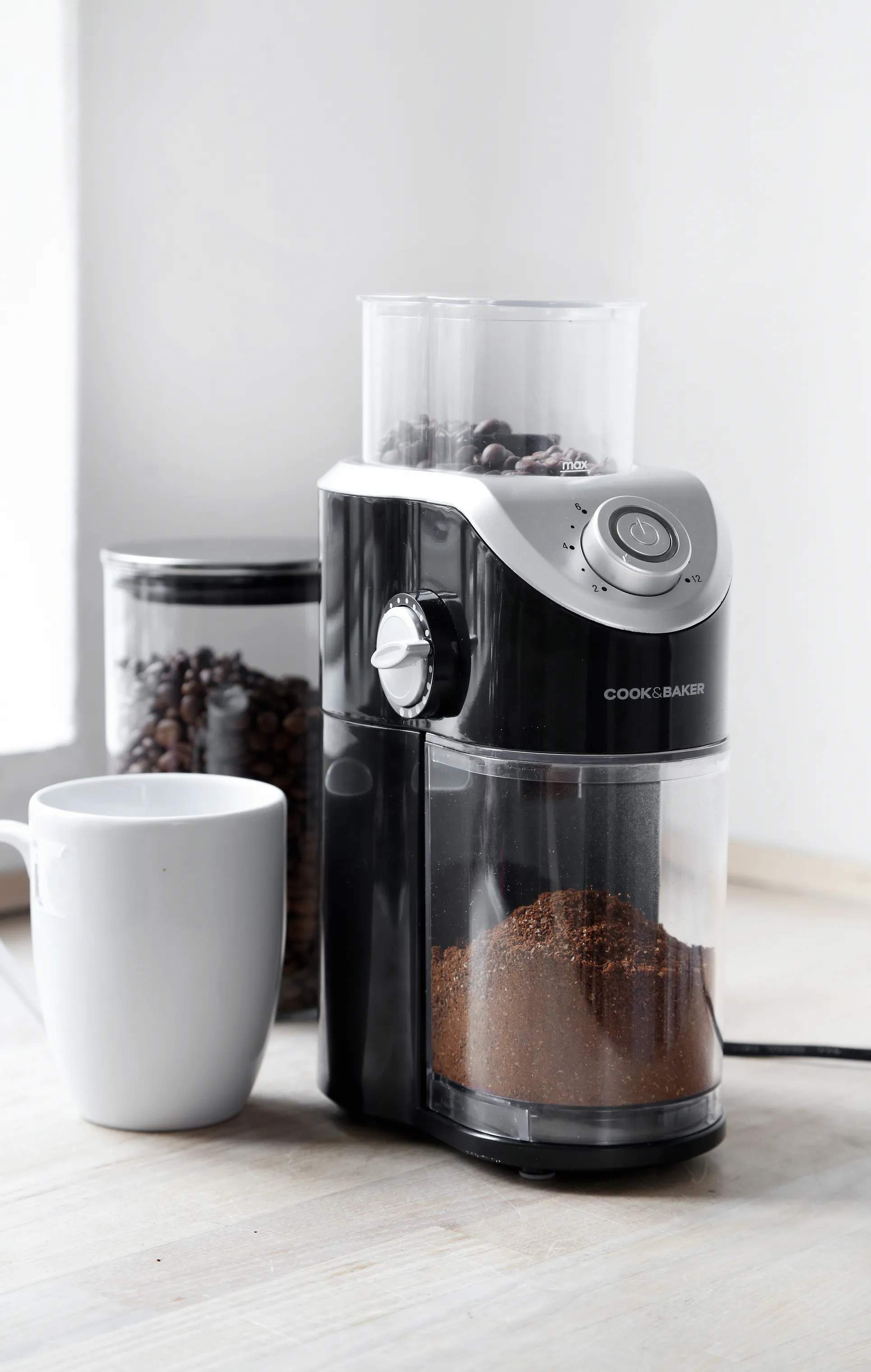 Cook & Baker Kaffekværne Pro Kaffekværn i Sort/stål/klar, 2