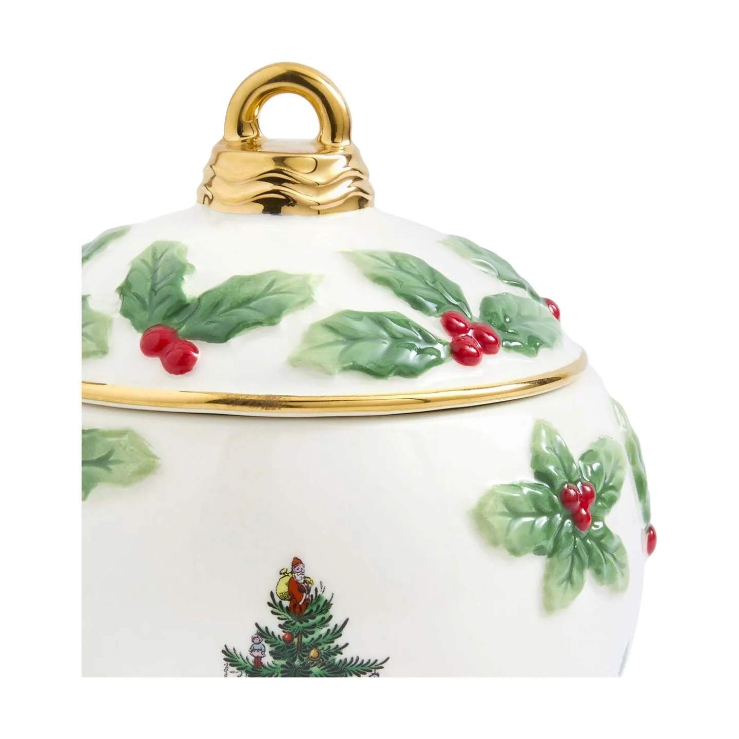 Spode Krukker med låg Christmas Tree Slikskål med låg i Rød/grøn/hvid, 3