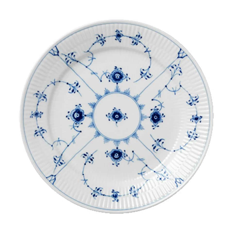 Royal Copenhagen Middagstallerkener Musselmalet Riflet Tallerken i 25 cm, 1