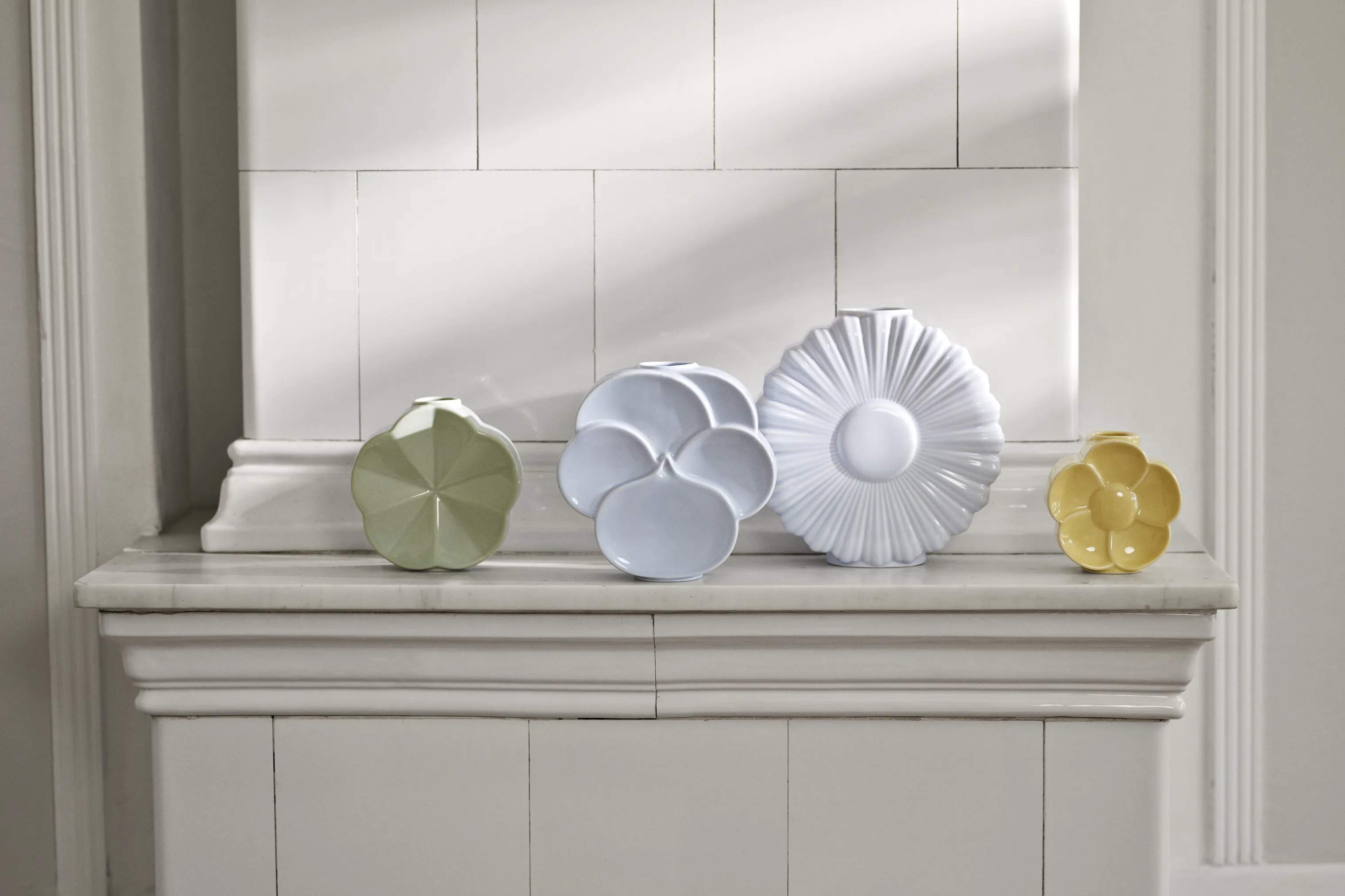 Lyngby Porcelæn Vaser Flower Vase - Snerle i Grøn, 9