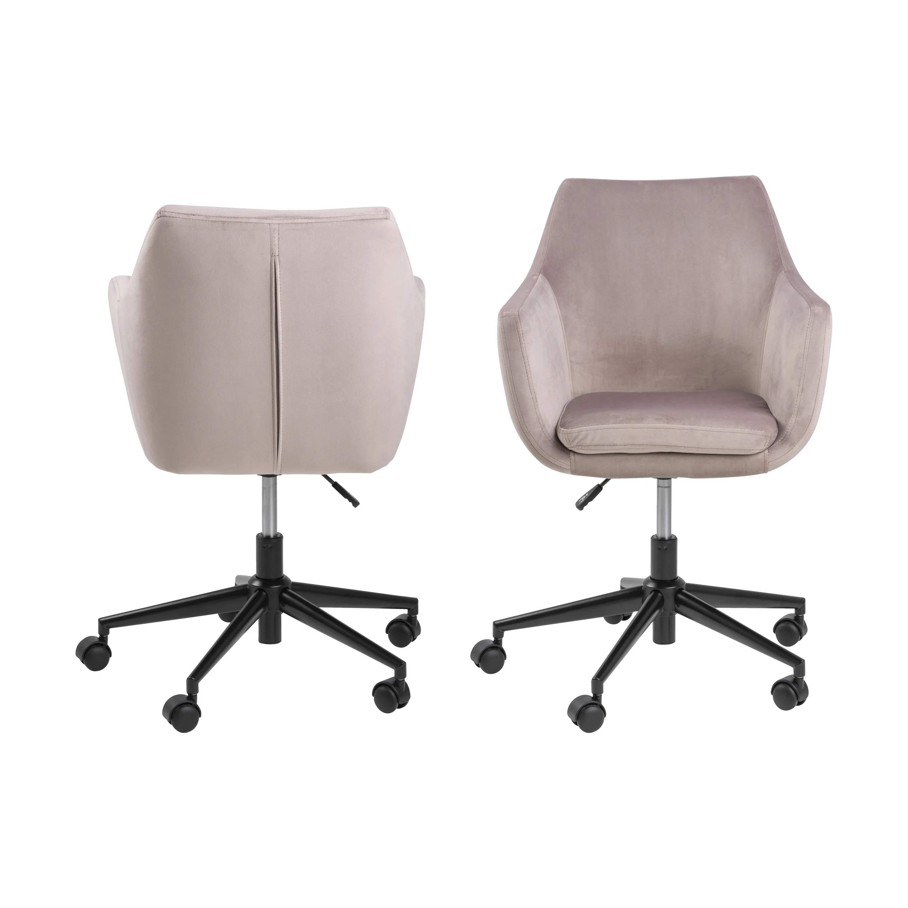 CASA Living Skrivebordsstole Nora Skrivebordsstol i Dusty rose/sort, 5