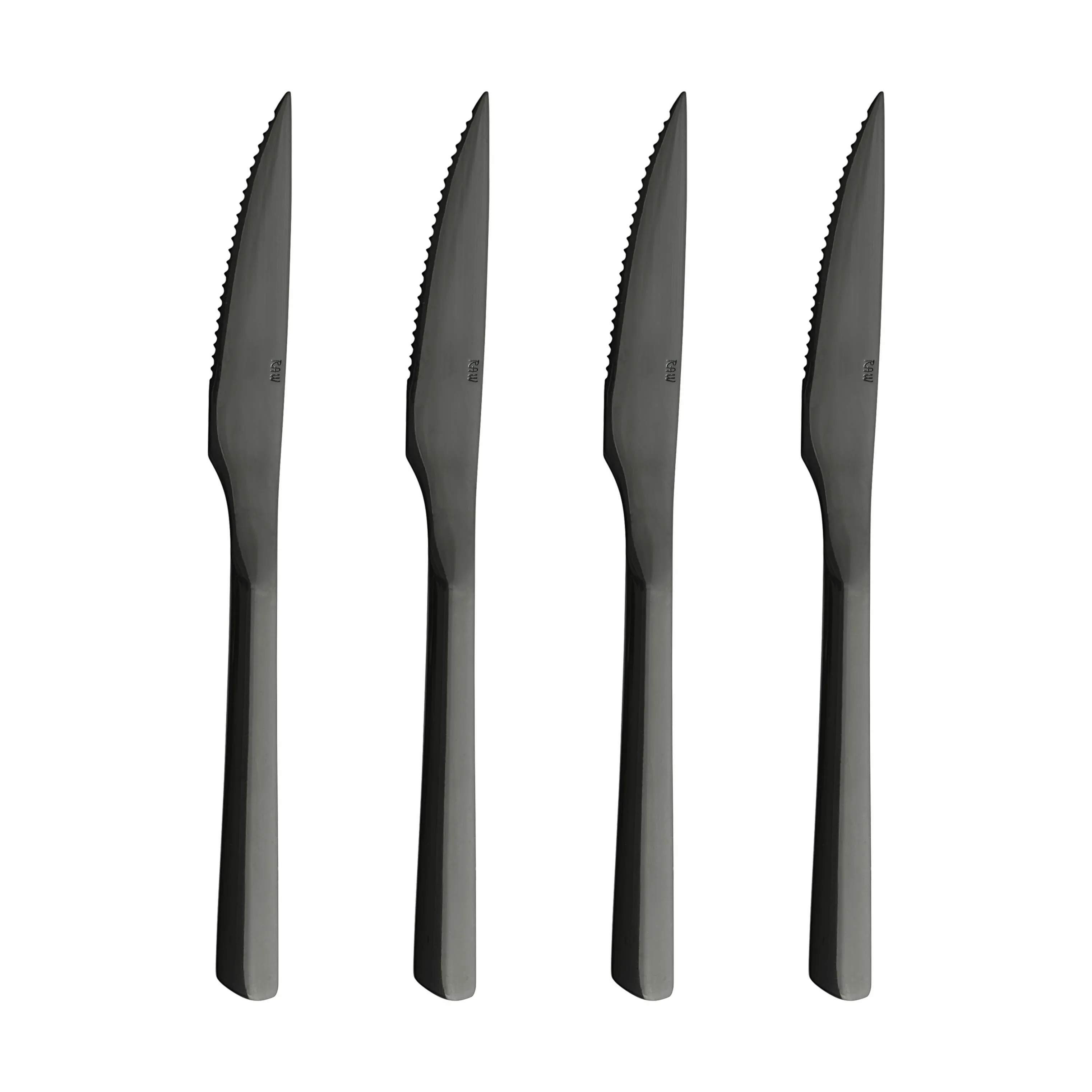 Steakkniv - 4 stk., sort, large