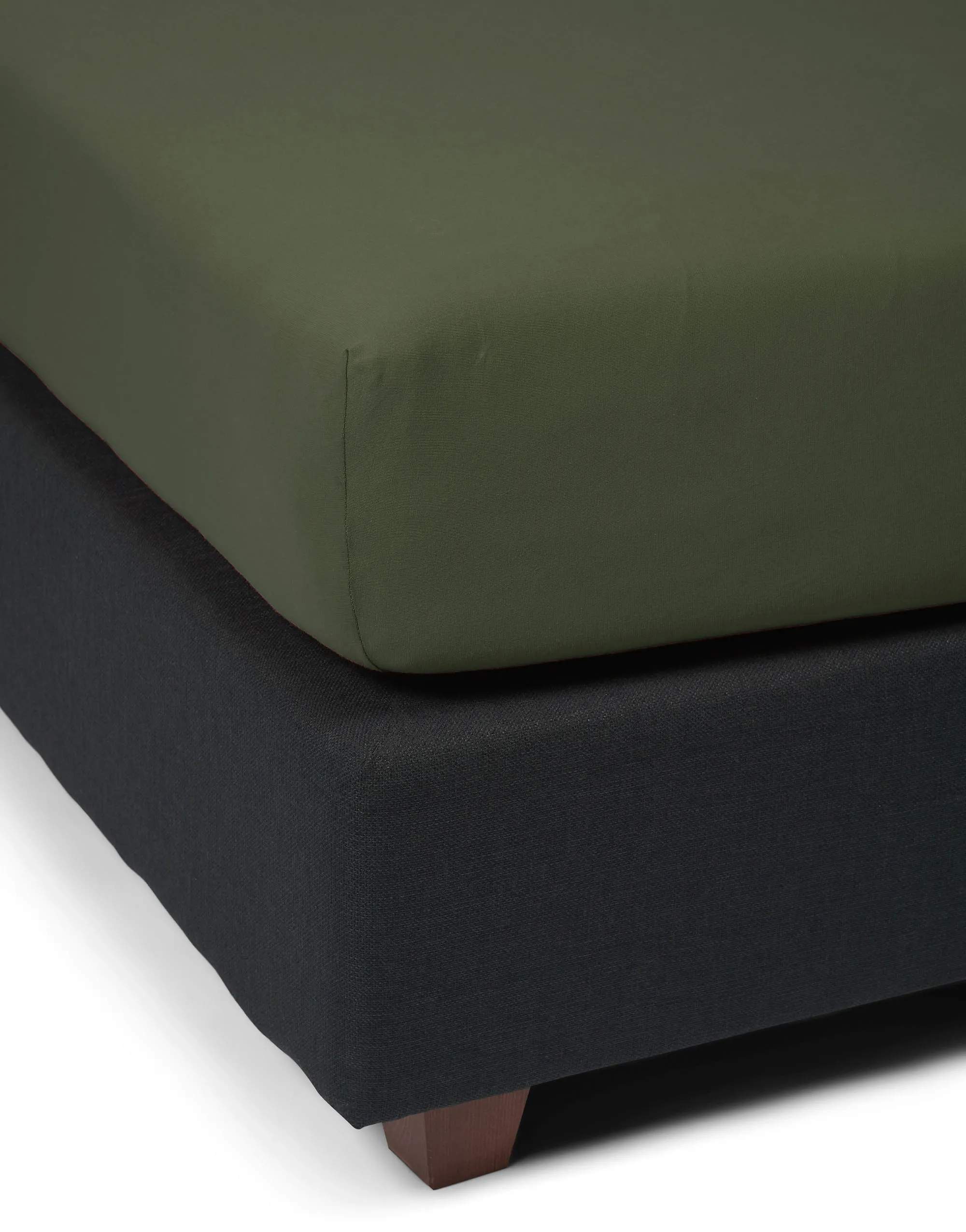 Essenza Lagner The Perfect Organic Jersey Organic Jersey Boxlagen i Forest green, B100 x L220 cm, 3