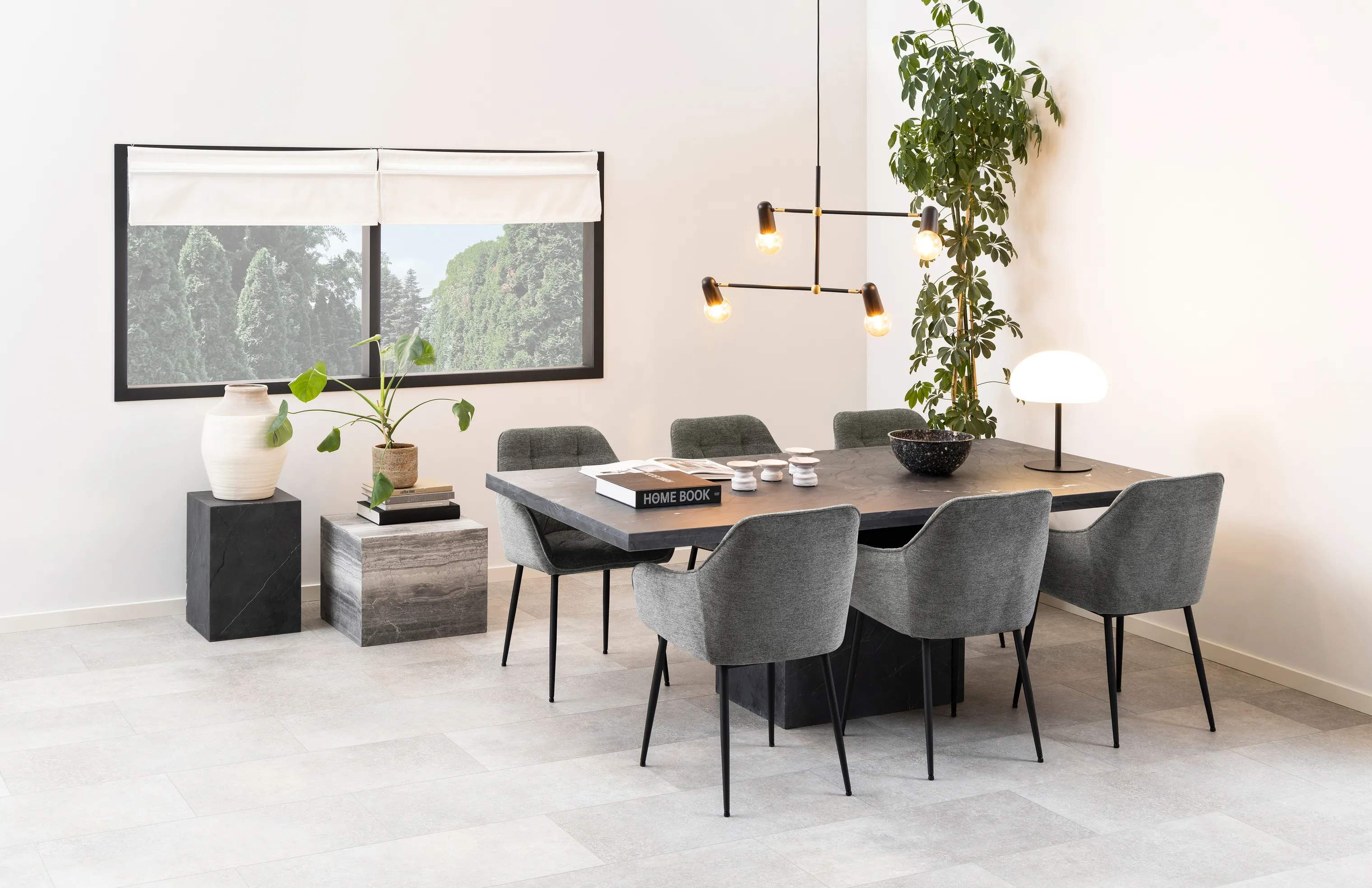 CASA Living Spisebordsstole Brooke Spisebordsstol - 2 stk. i Lys antracit/sort, 3