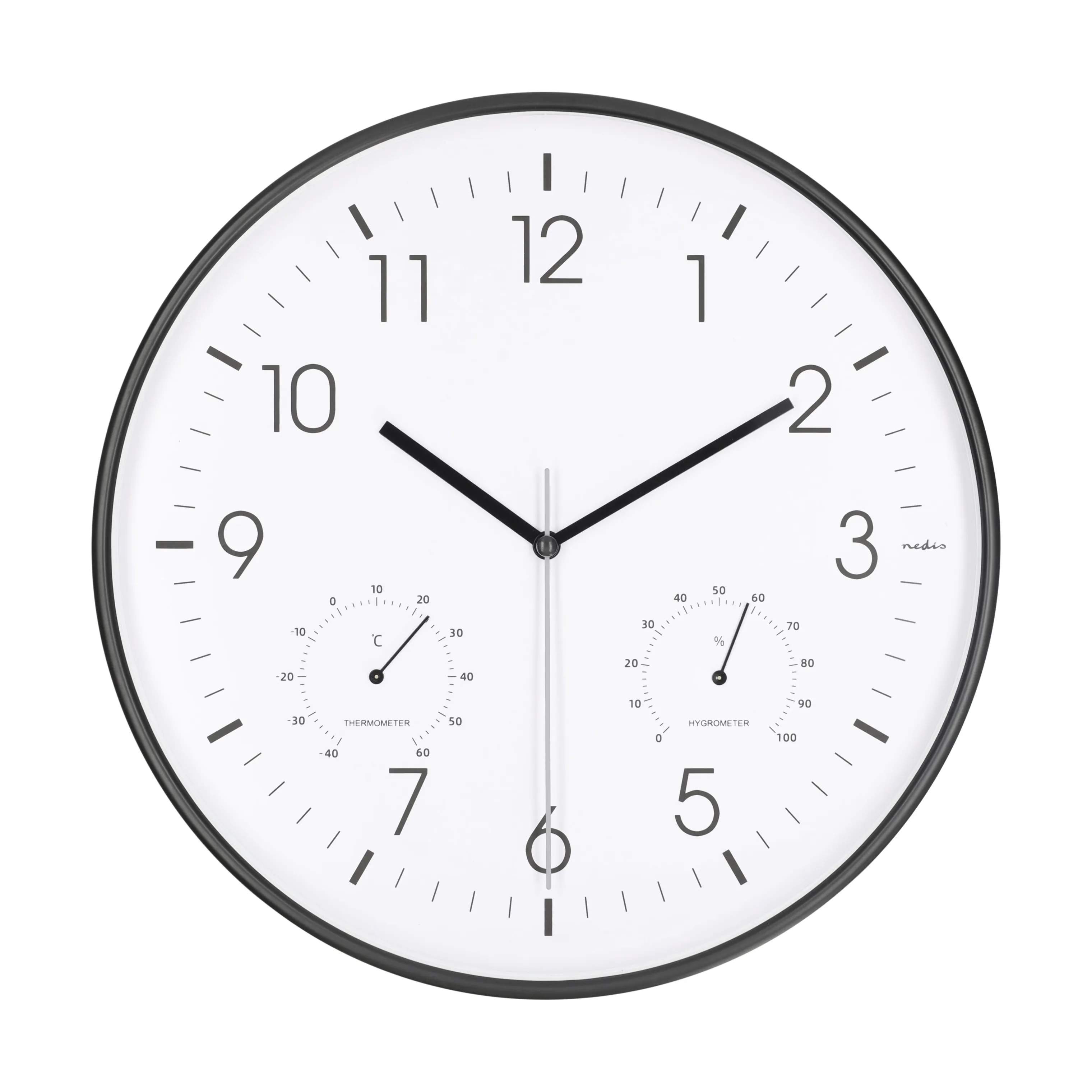 Nedis Vægure Vægur i Hvid / Sort, 1