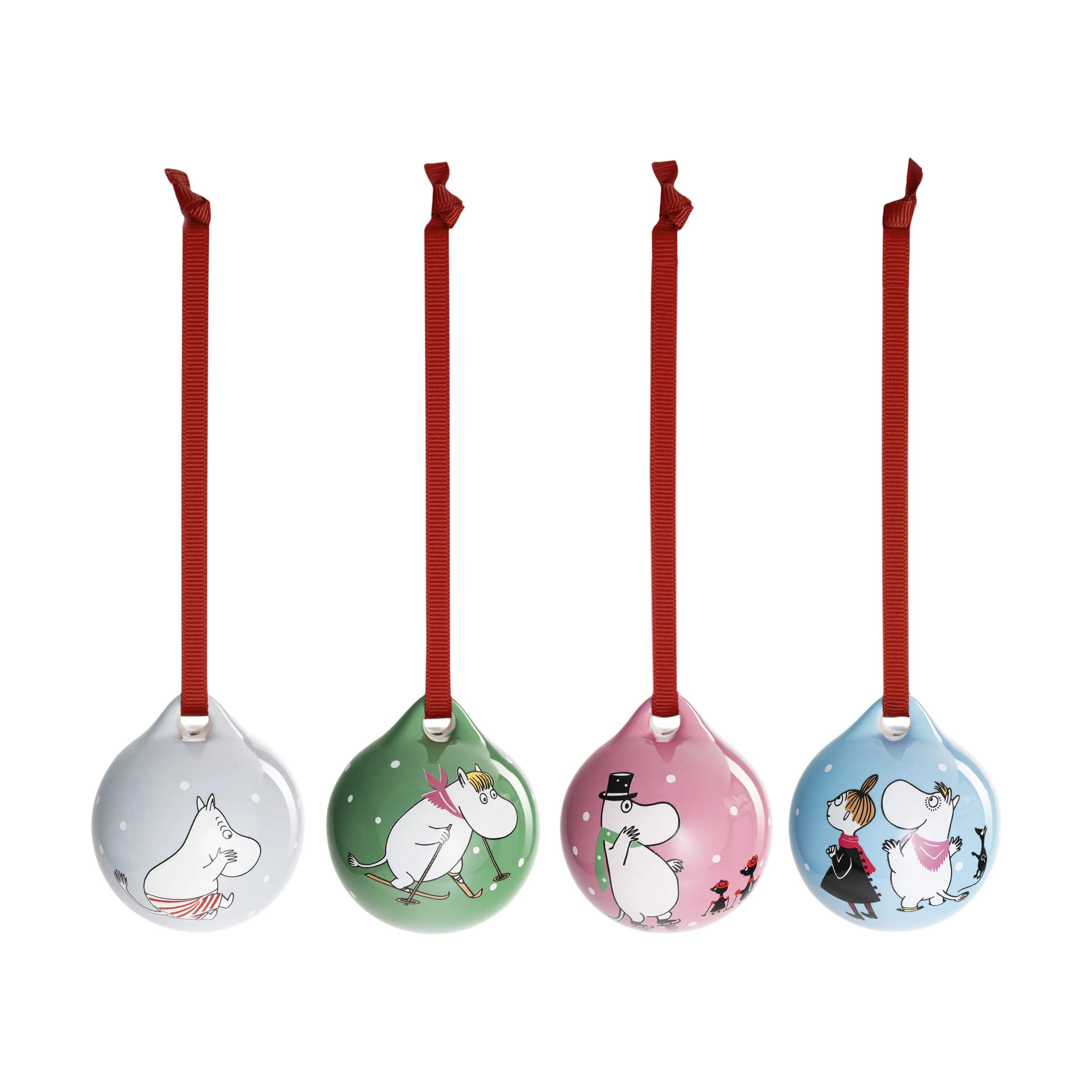 Moomin Arabia Julekugler Moomin sæson Mini Julekugler - 4 stk i Grøn, 1
