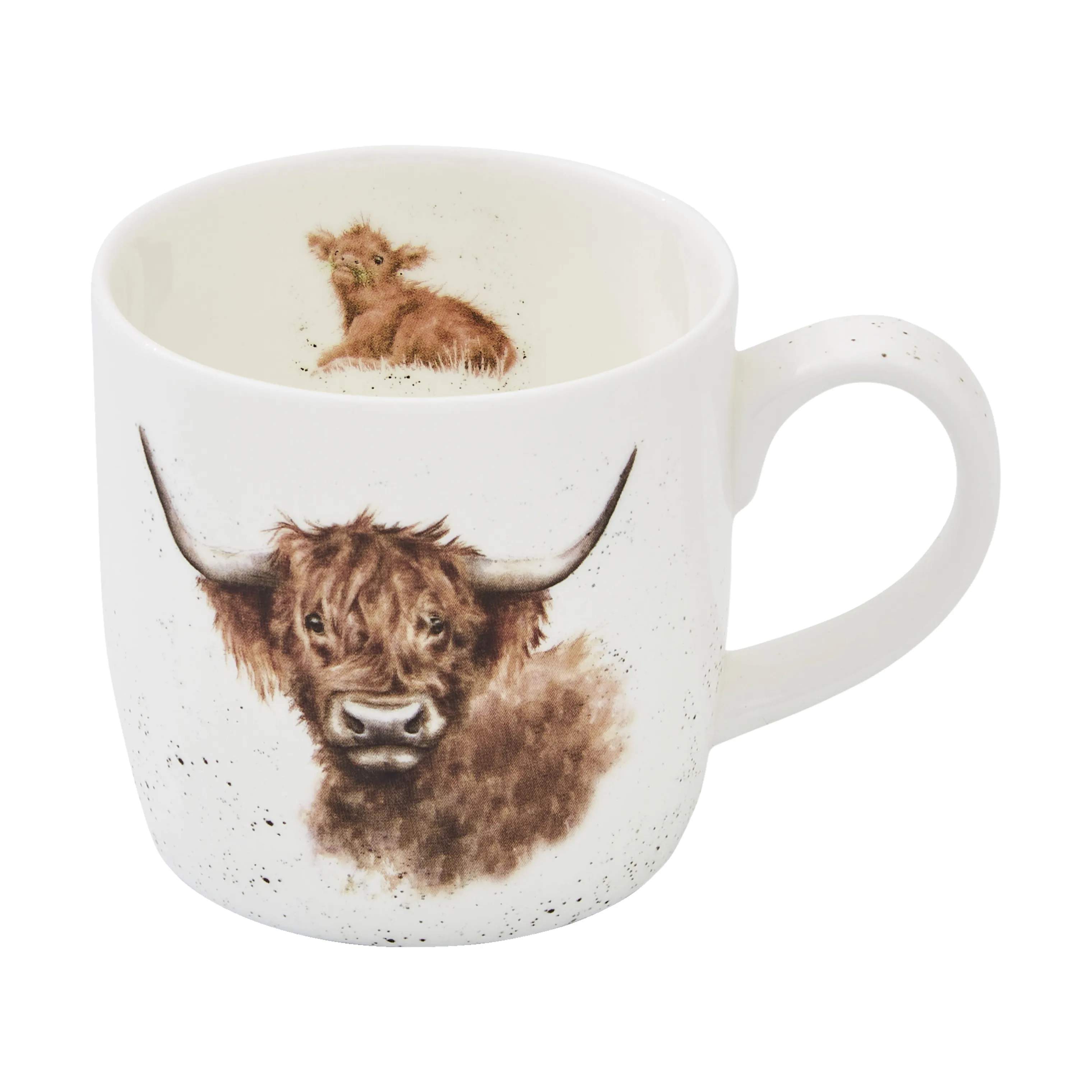 Spode Krus og kopper med hank Wrendale Krus i Highland Cow, 1