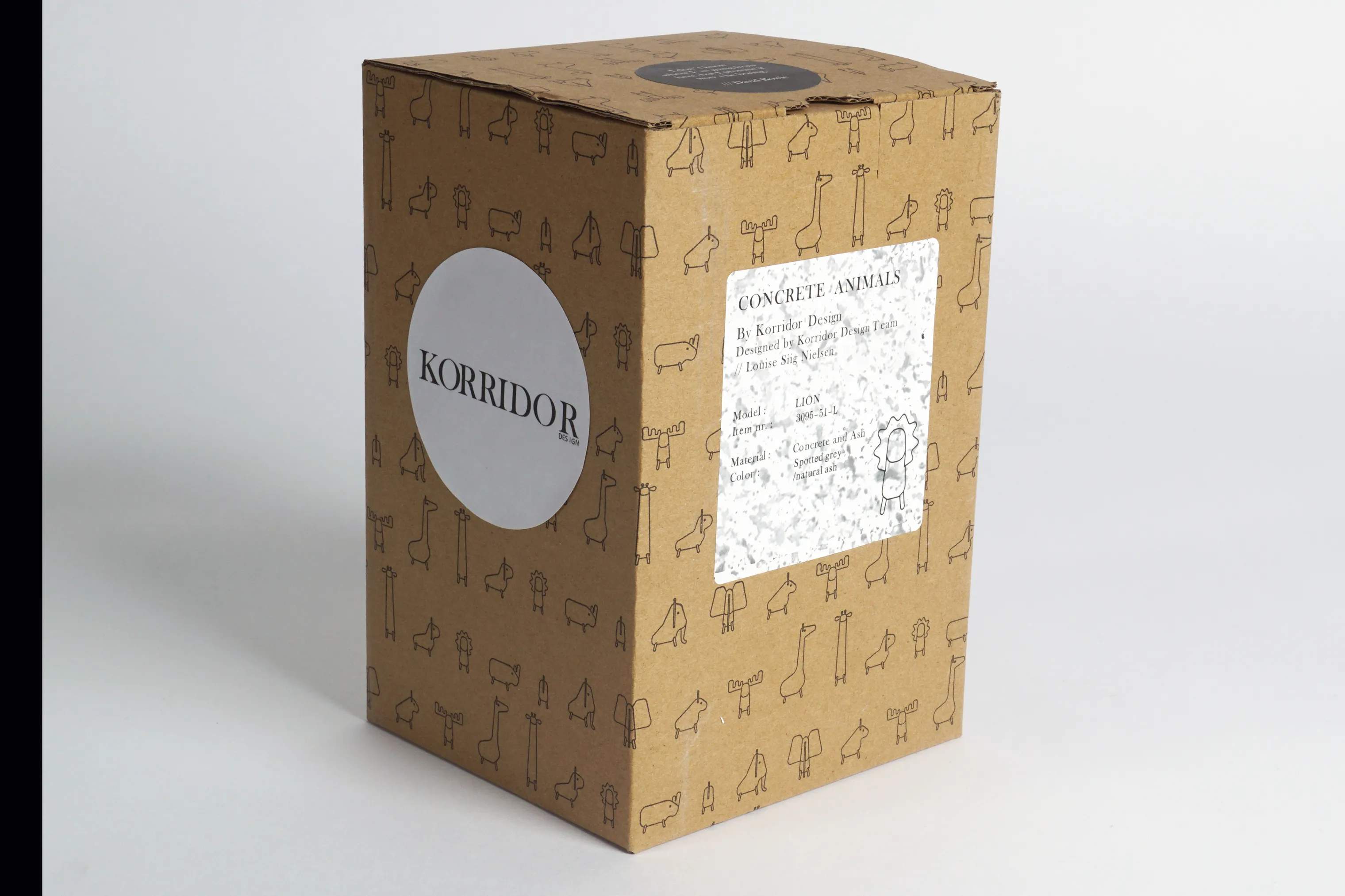 KORRIDOR Dyrefigurer Concrete Animals Concret Animals Løve i Løve lysgrå, 2