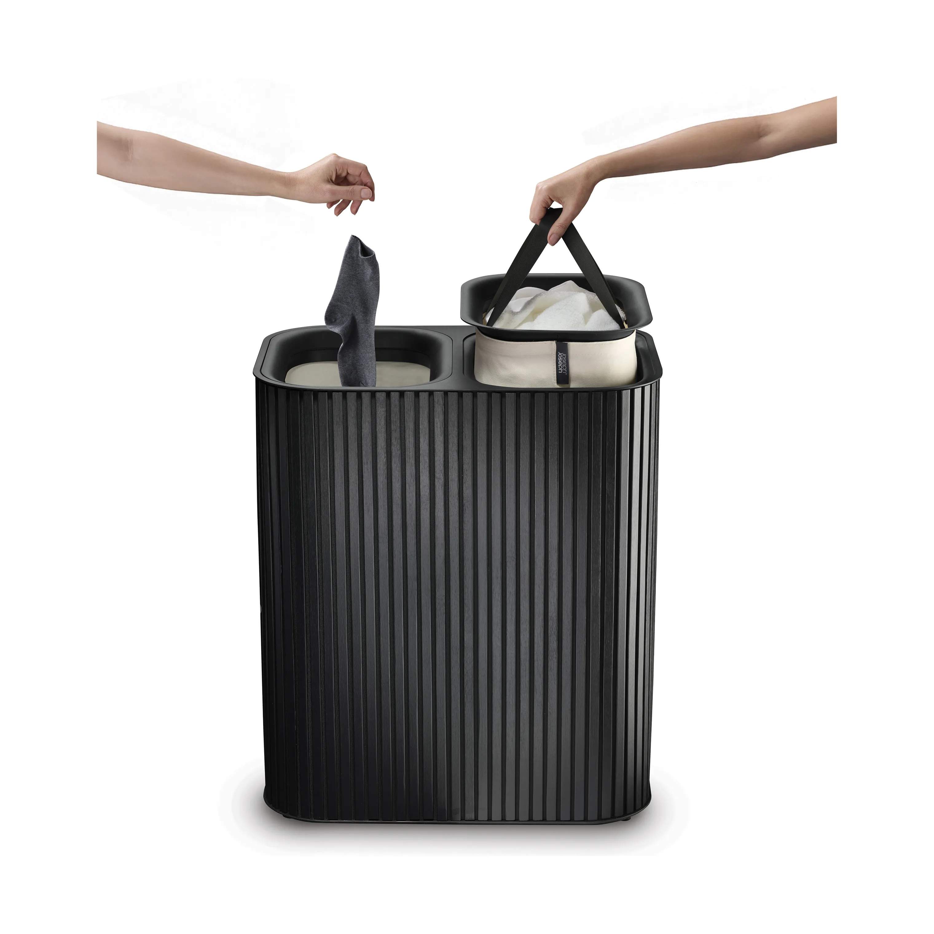 Joseph Joseph Vasketøjskurve Tota Luxe Vasketøjskurv i Sort, 2 rum, 7