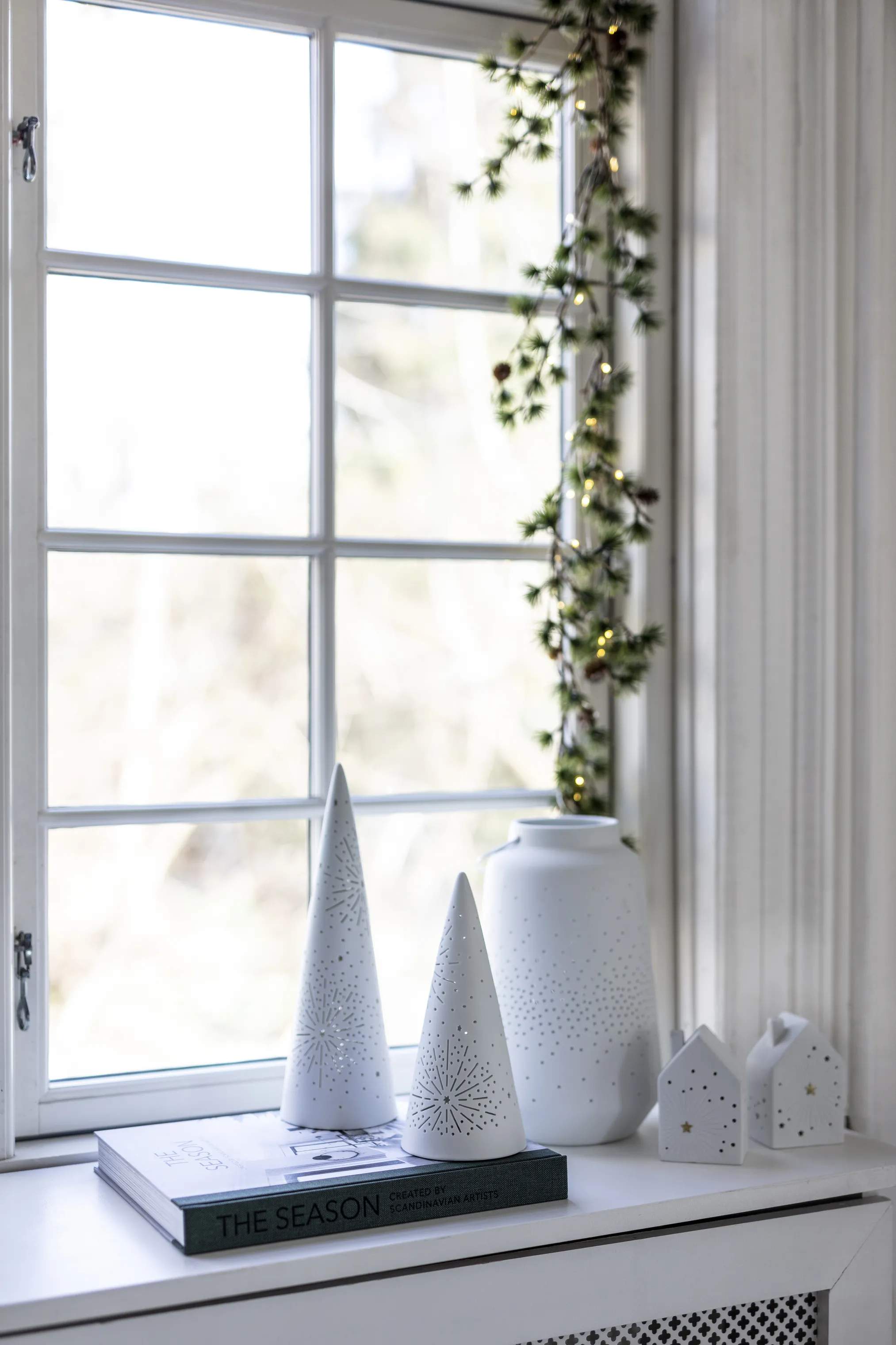 Casa Christmas Lysdekoration Cederranke m. LED i Grøn/brun, 2