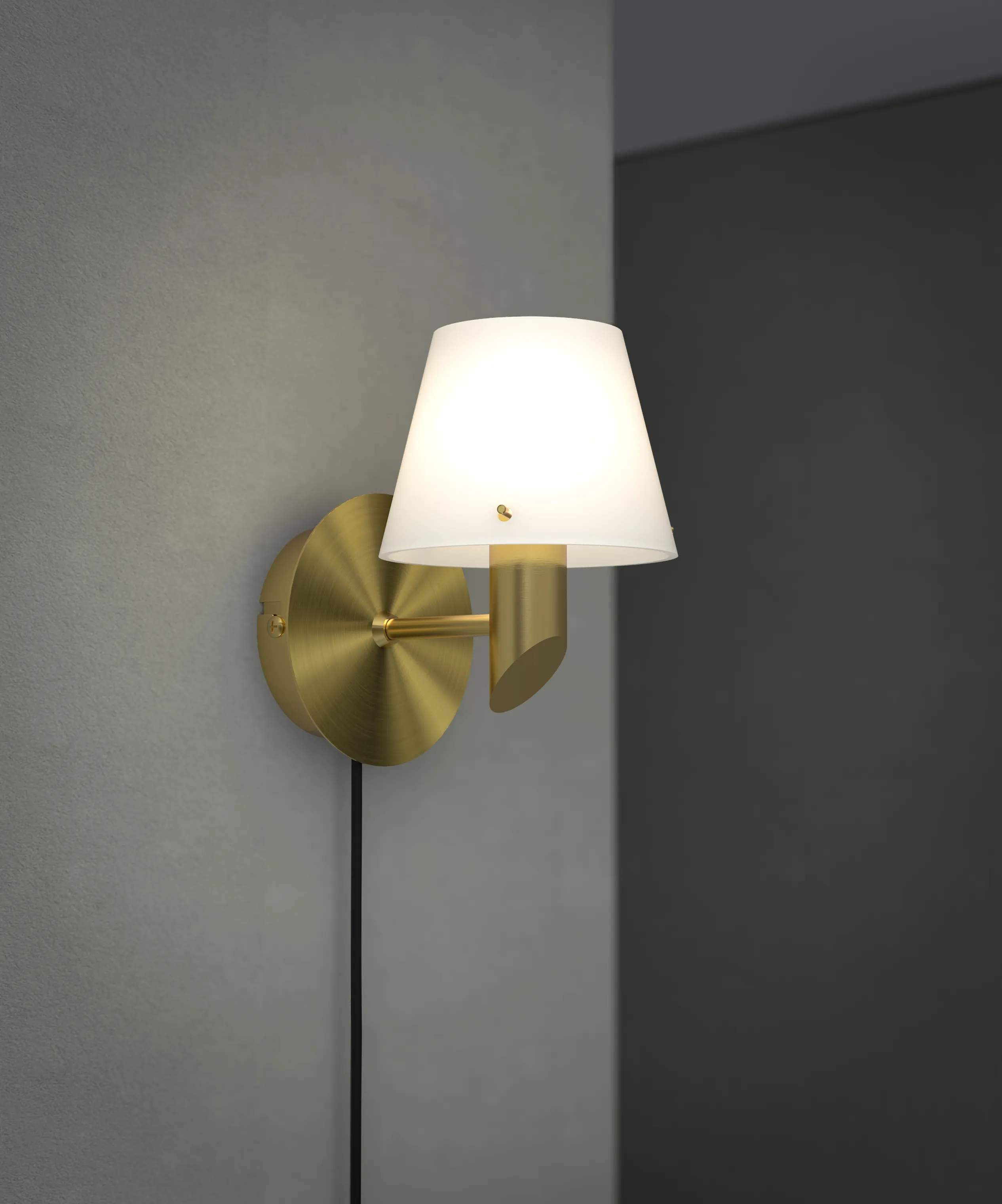 Herstal Væglamper Gil Væglampe i Satin brass/Opal glas, 2