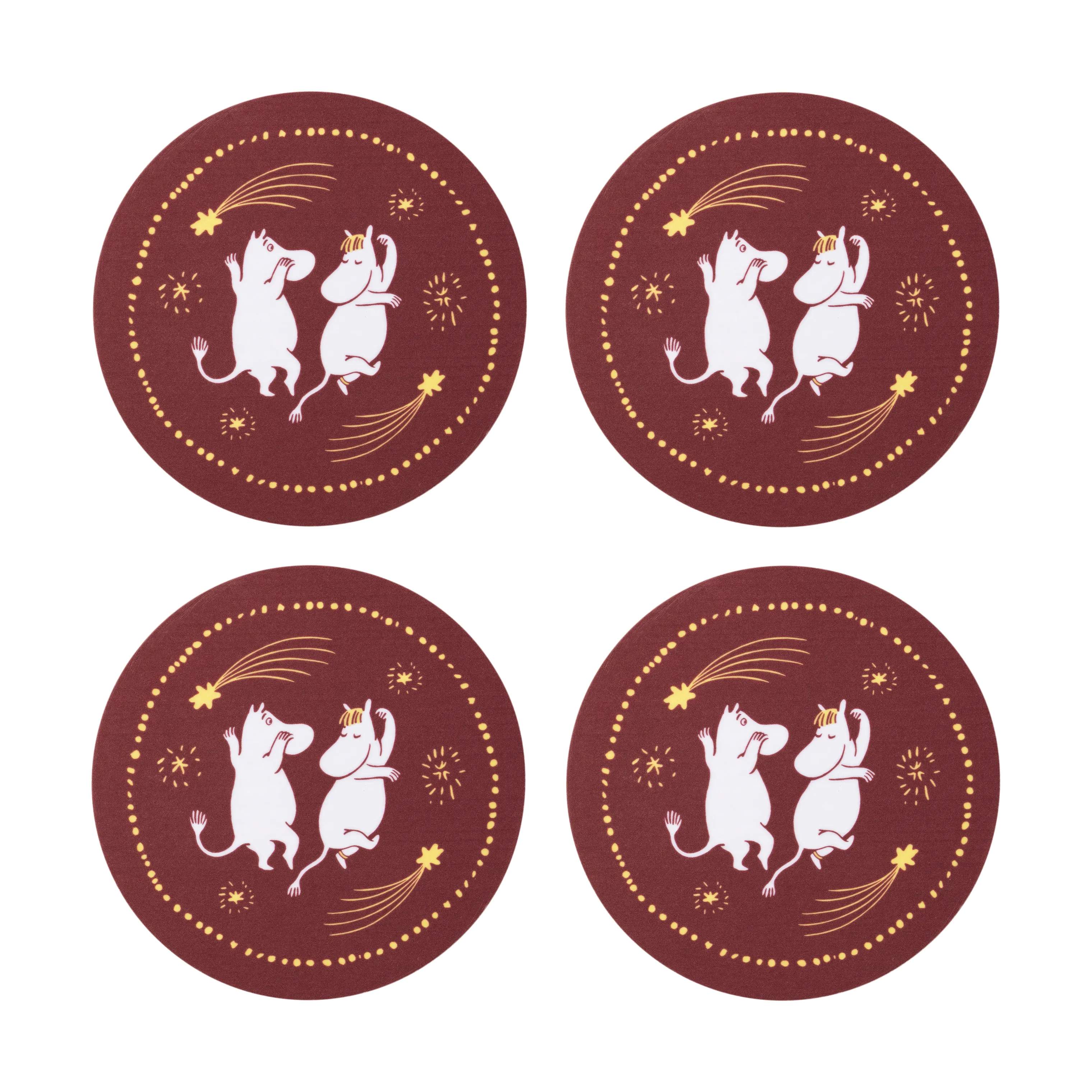 Moomin Arabia Bordskånere Festlige Øjeblikke Bordskånere - 4 stk. i Rød, 1