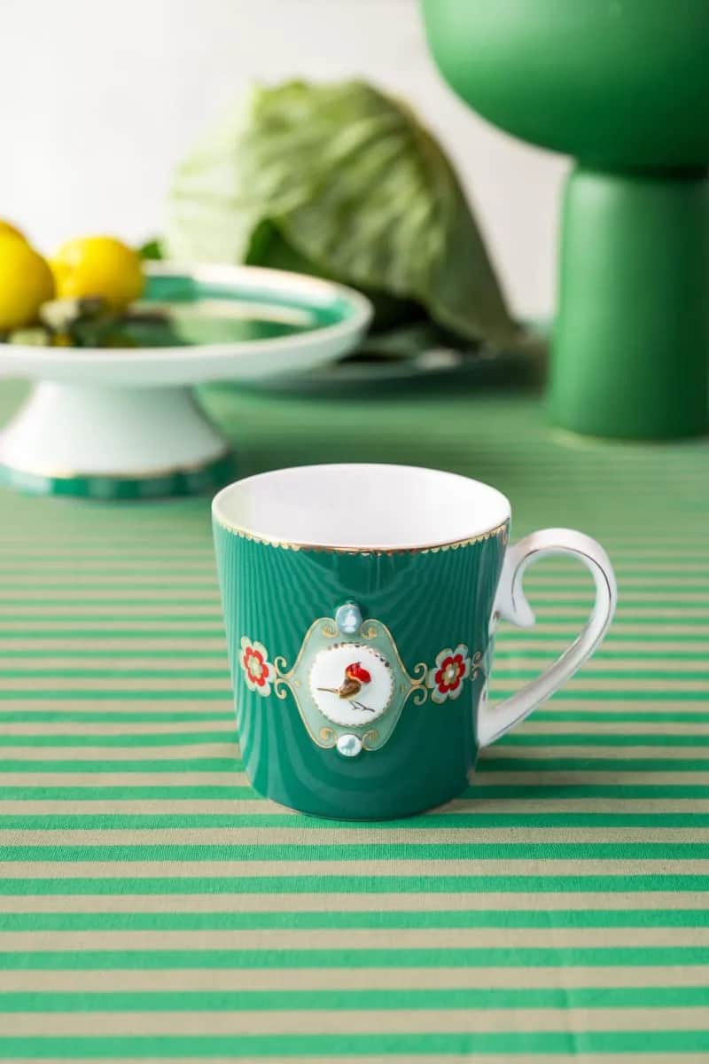 PIP Studio Krus og kopper med hank Love Birds Krus - 2 stk. i Emerald, 300 ml, 2